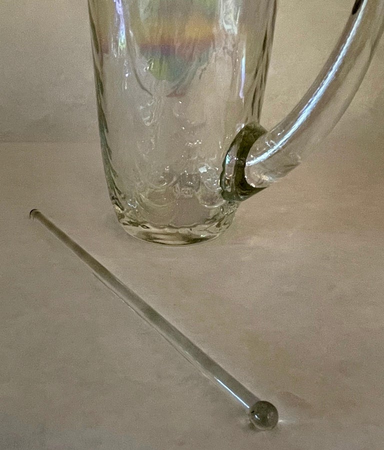 West Virginia Glass Co Blown Set of 6 Roly Poly Glasses with Pitcher