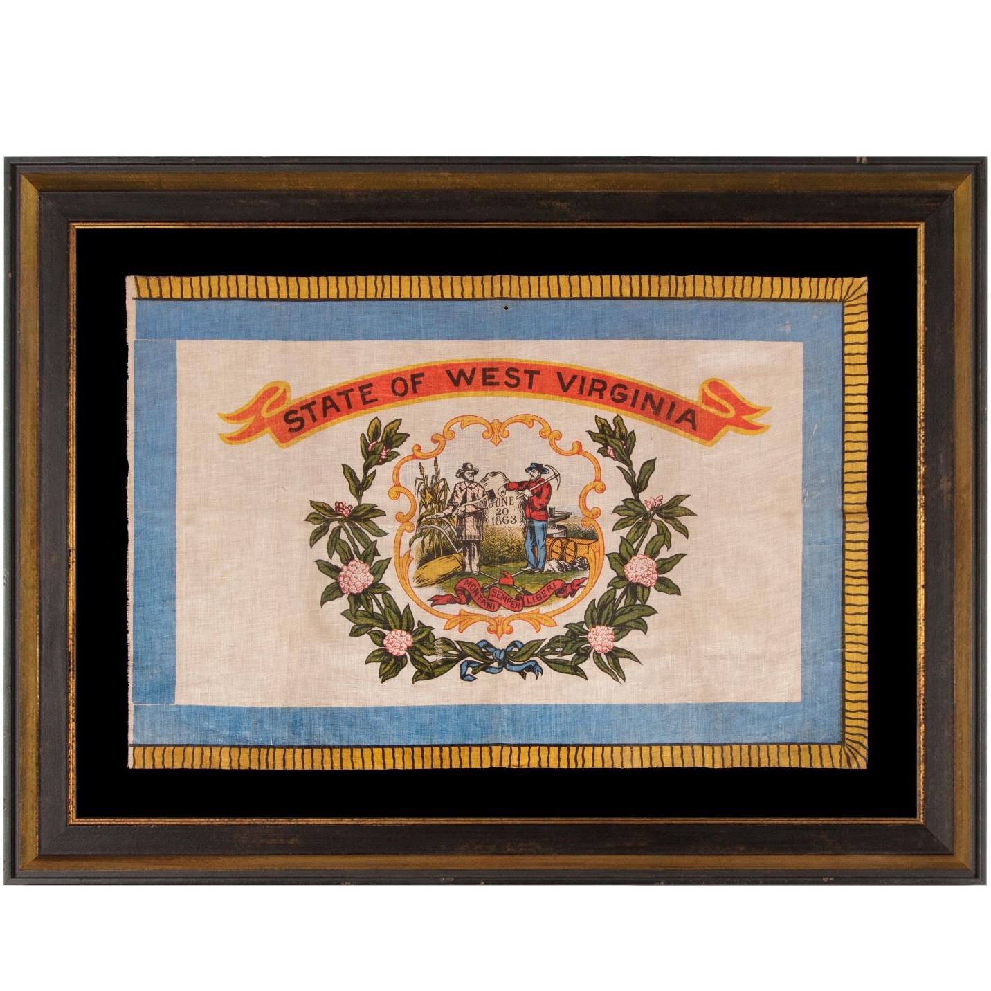 West Virginia State Parade Flag on Glazed Cotton