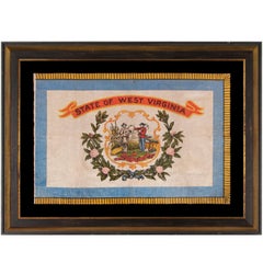 Antique West Virginia State Parade Flag on Glazed Cotton