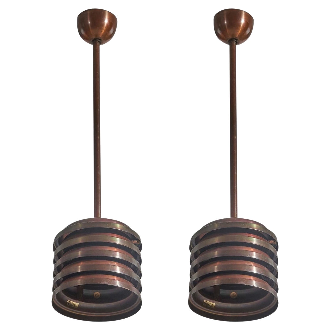 Westal, Pair of Pendants, Copper, Sweden, 1970s