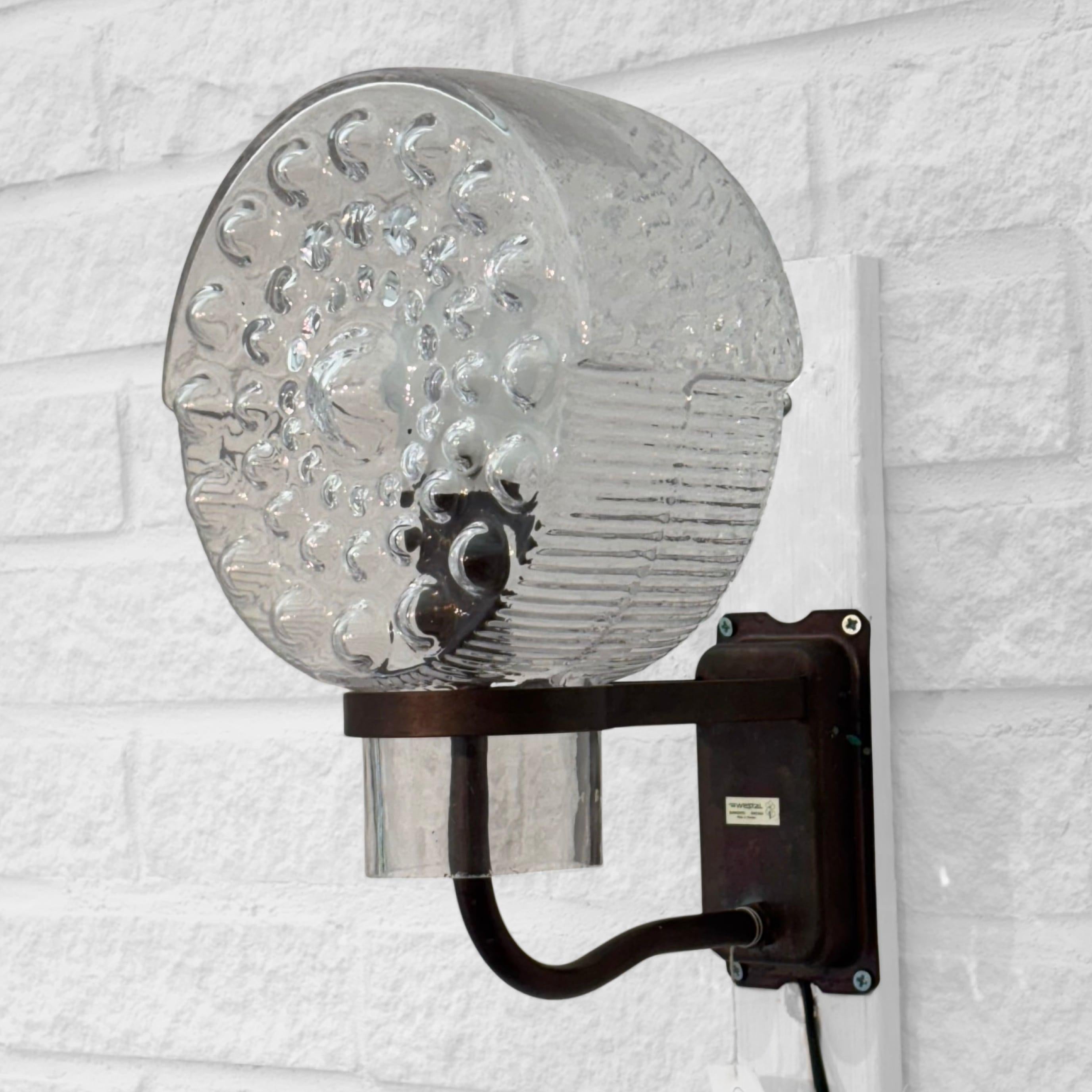 Scandinave moderne Westal, lampe de façade extérieure scandinave, cuivre et verre, Suède, années 1960 en vente