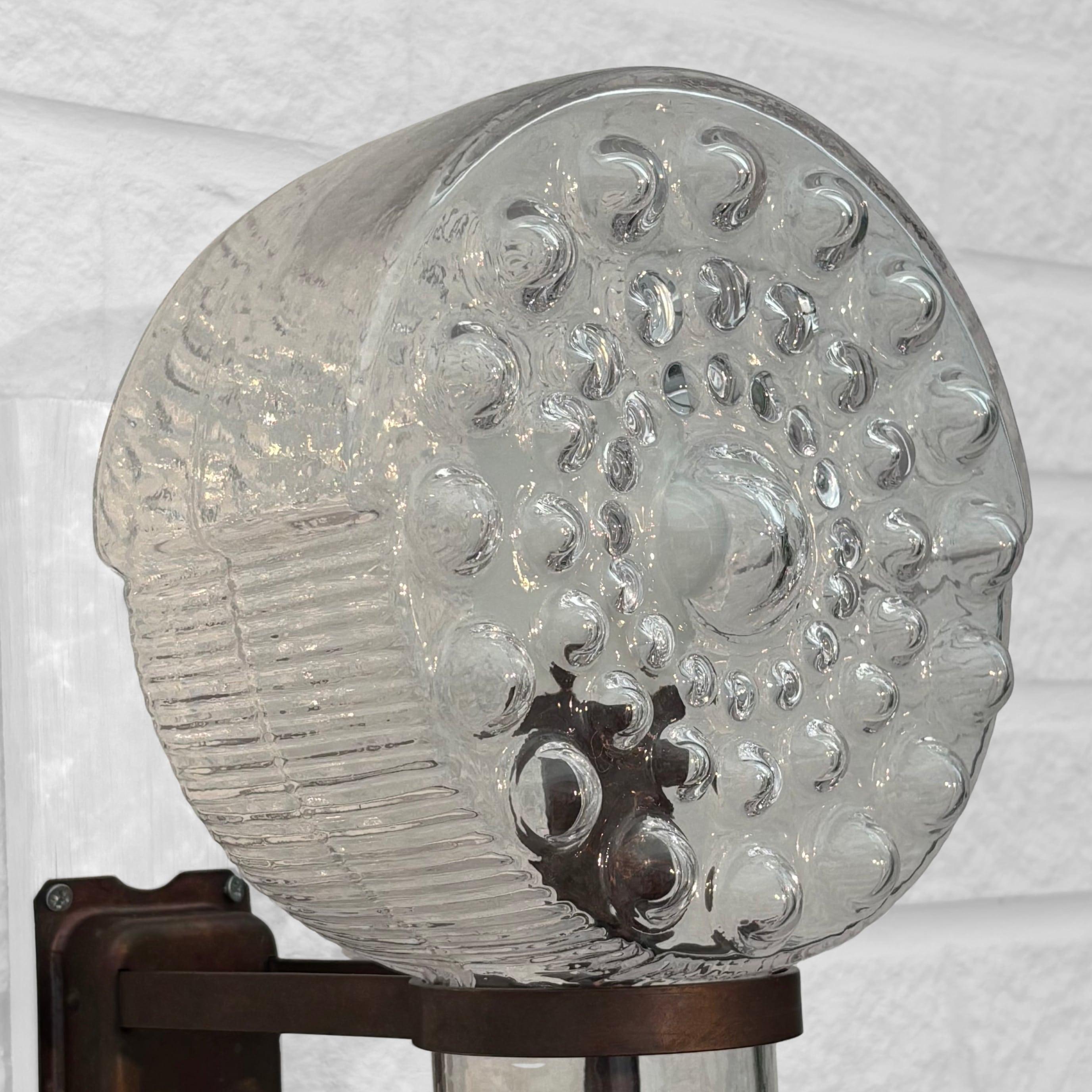 Cuivre Westal, lampe de façade extérieure scandinave, cuivre et verre, Suède, années 1960 en vente