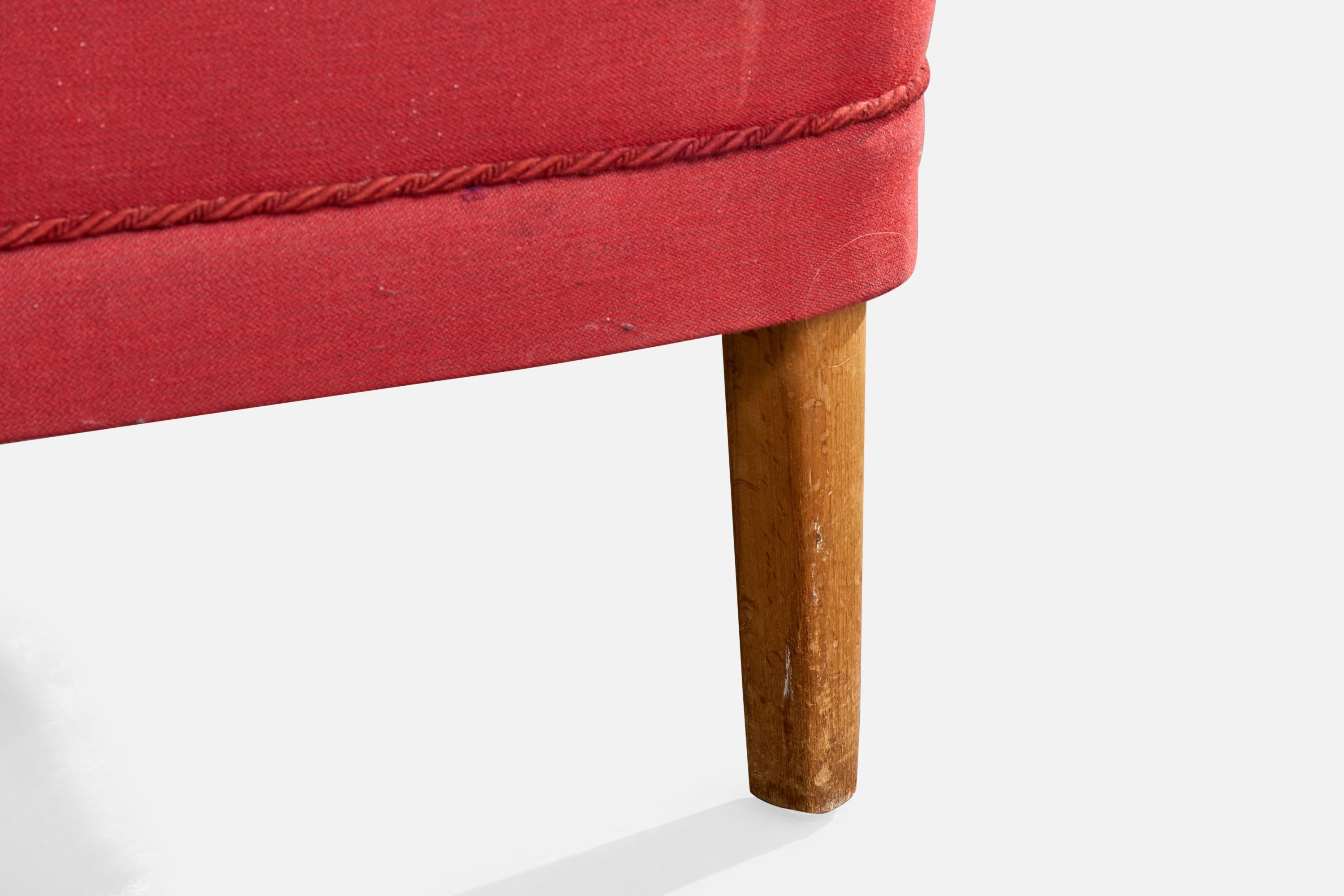 Westbergs Möbler, Loungesessel, Holz, Stoff, 1950er Jahre im Angebot 7