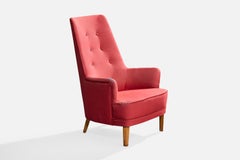 Westbergs Möbler, Lounge Chair, Wood, Fabric, 1950s