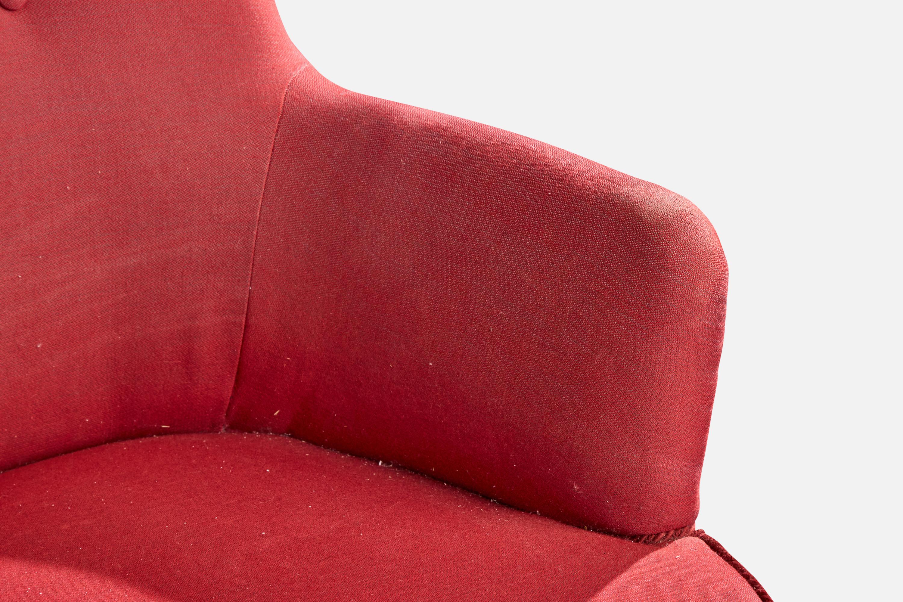 Westbergs Möbler, Loungesessel, Holz, Stoff, 1950er Jahre im Angebot 3