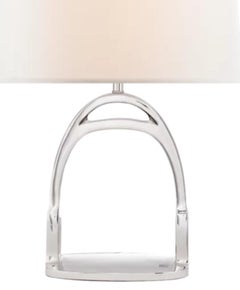"Westbury" Stirrup Table Lamp Ralph Lauren Visual Comfort Polished Nickel Shade