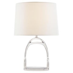 "Westbury" Stirrup Table Lamp Ralph Lauren Visual Comfort Polished Nickel Shade