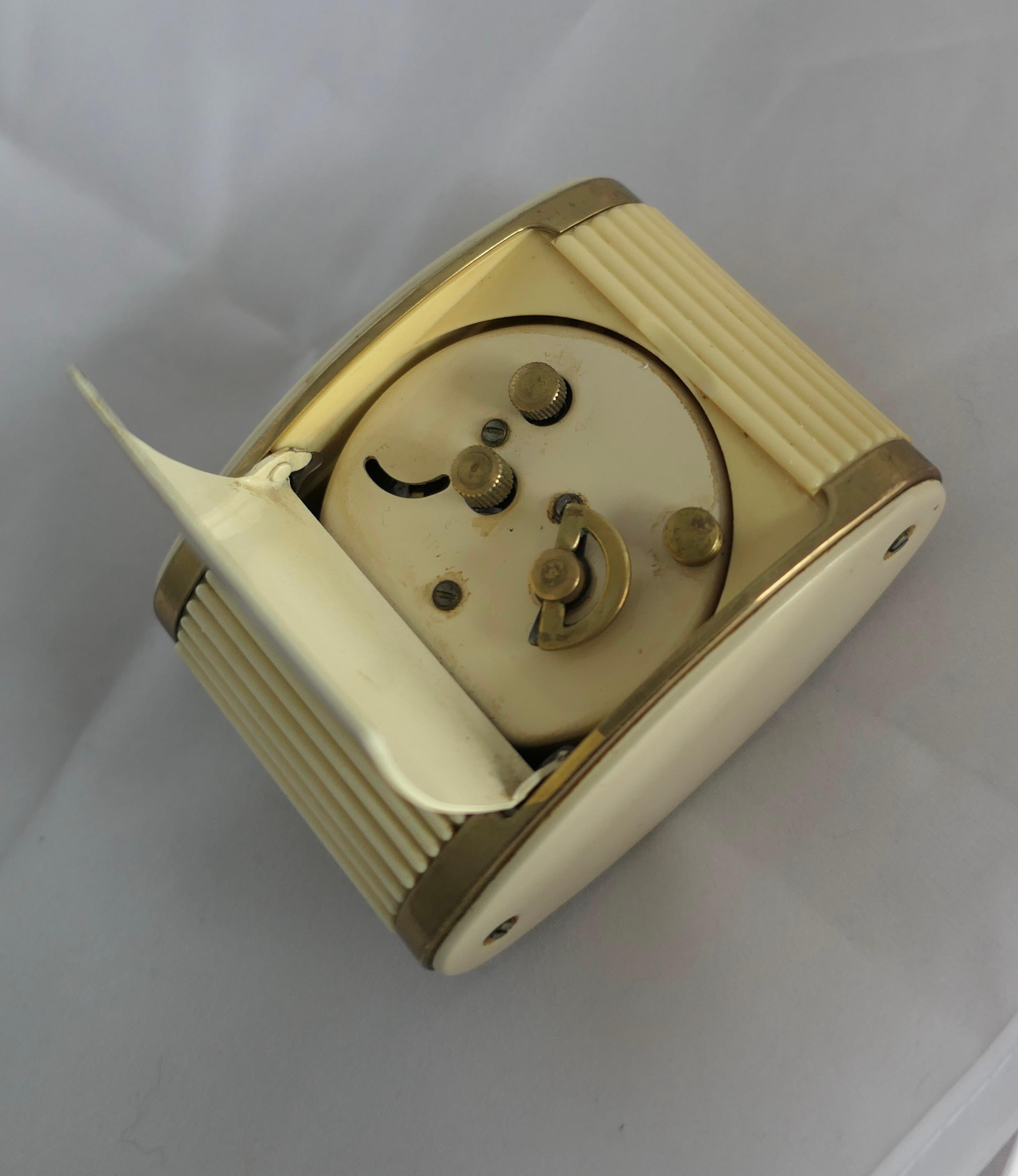 Brass Westclox Tambour Front Art Deco Travel Alarm    A Classic from its time this ver For Sale