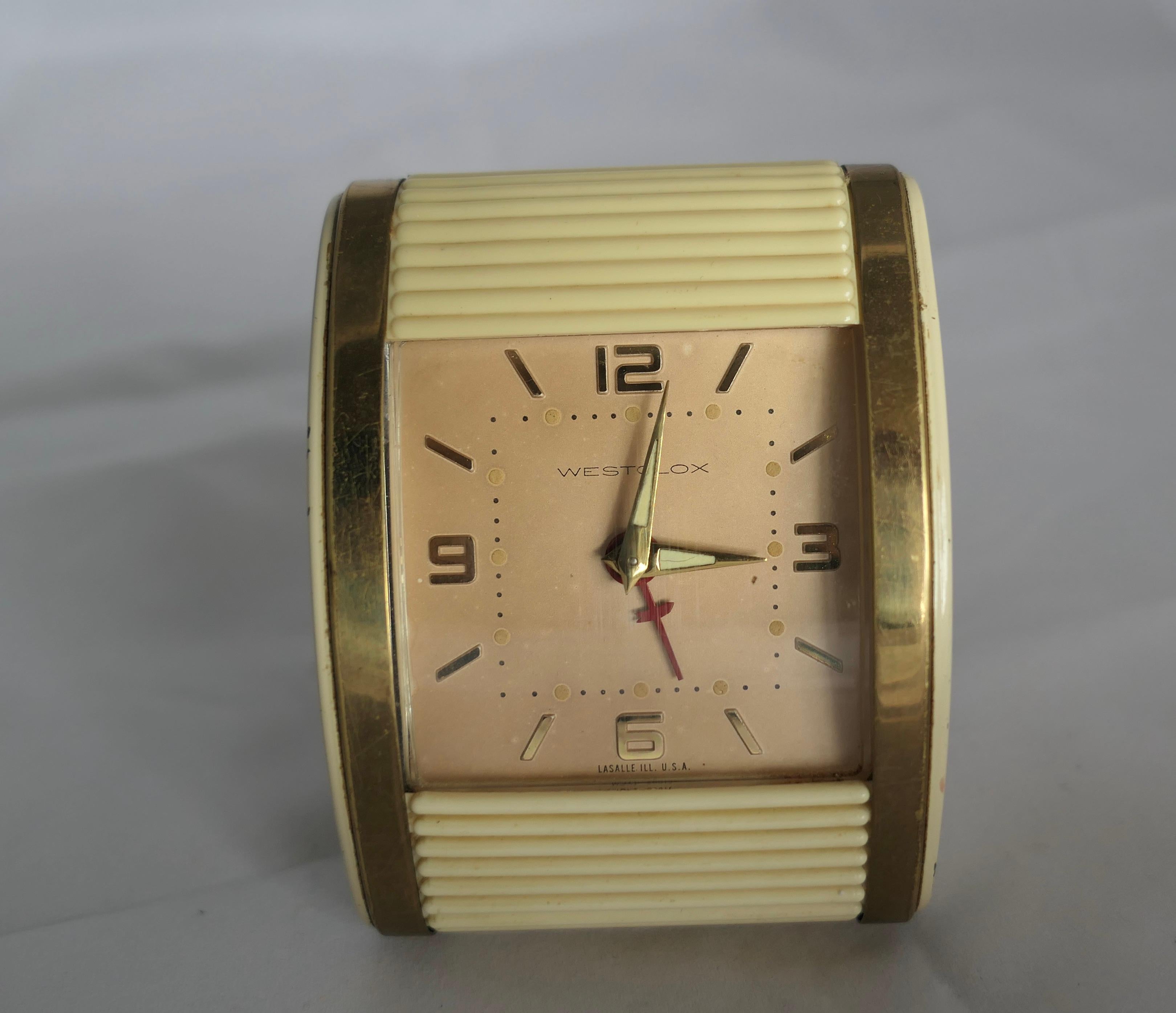 Westclox Tambour Front Art Deco Travel Alarm    A Classic from its time this ver For Sale 1