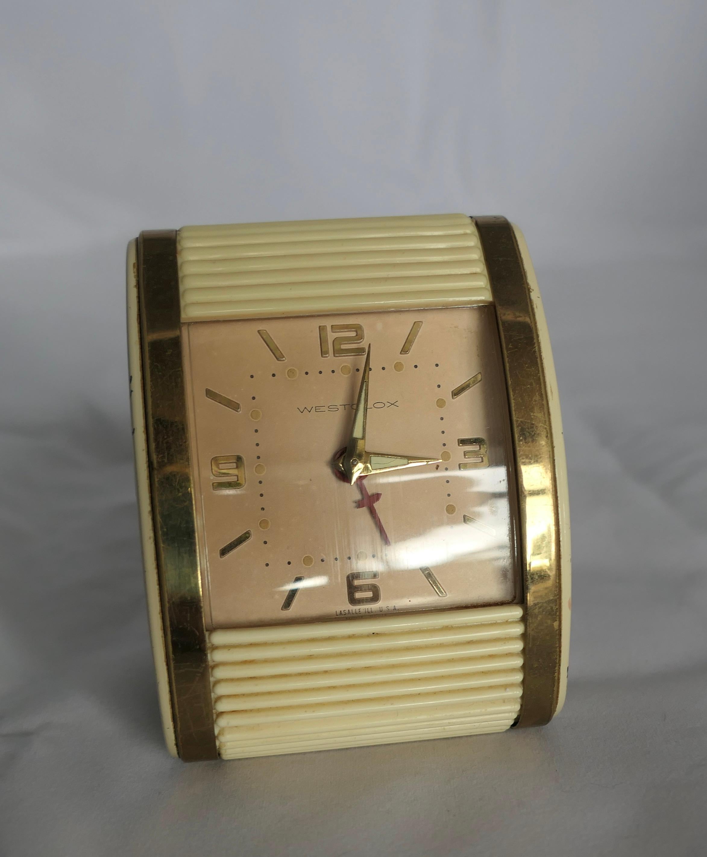 Westclox Tambour Front Art Deco Travel Alarm    A Classic from its time this ver For Sale 2
