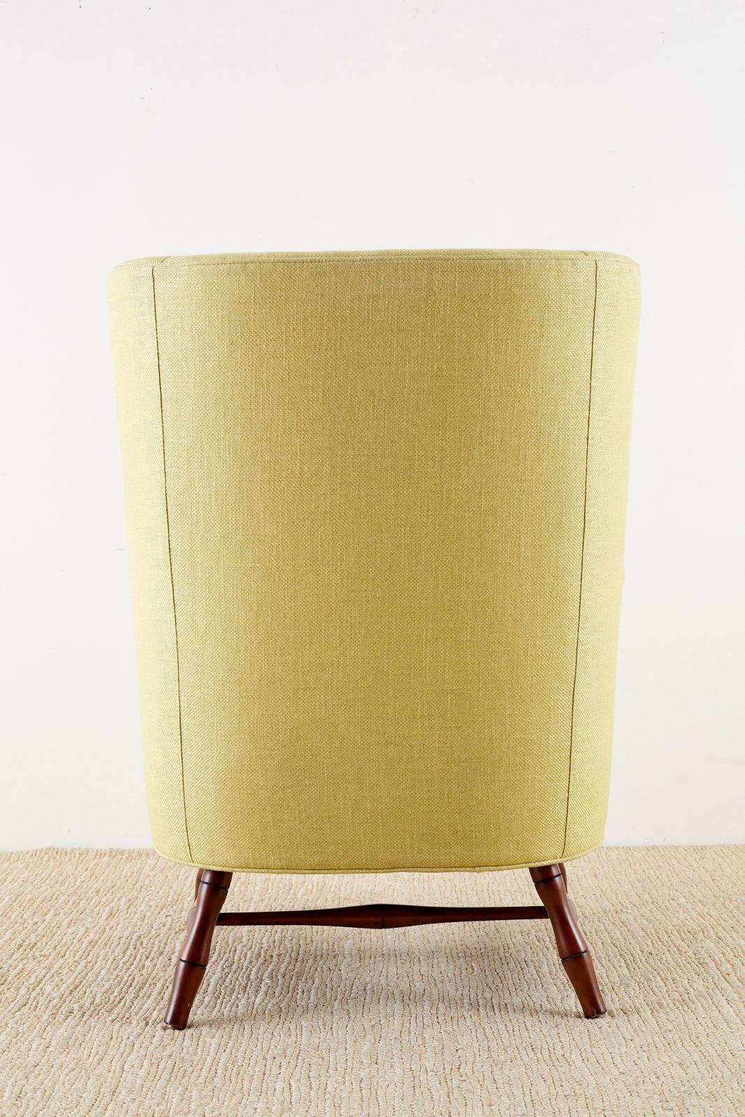 Westcott Citron Linen Wing Chair by Bunny Williams 8