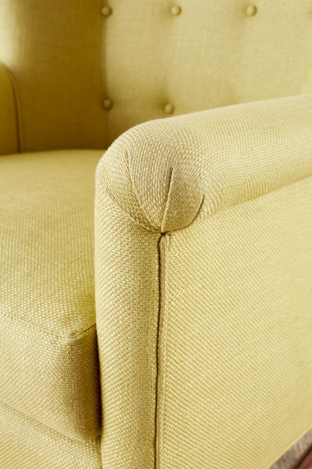 Westcott Citron Linen Wing Chair by Bunny Williams 1