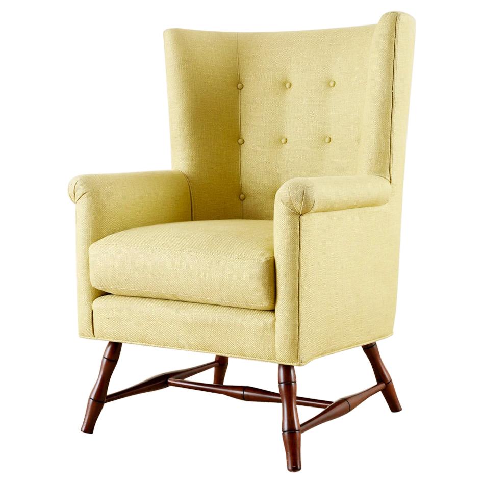 Westcott Citron Linen Wing Chair by Bunny Williams