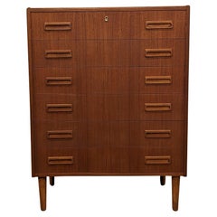 Westergaard Teak High Boy Dresser, 022314 Vintage Danish Midcentury