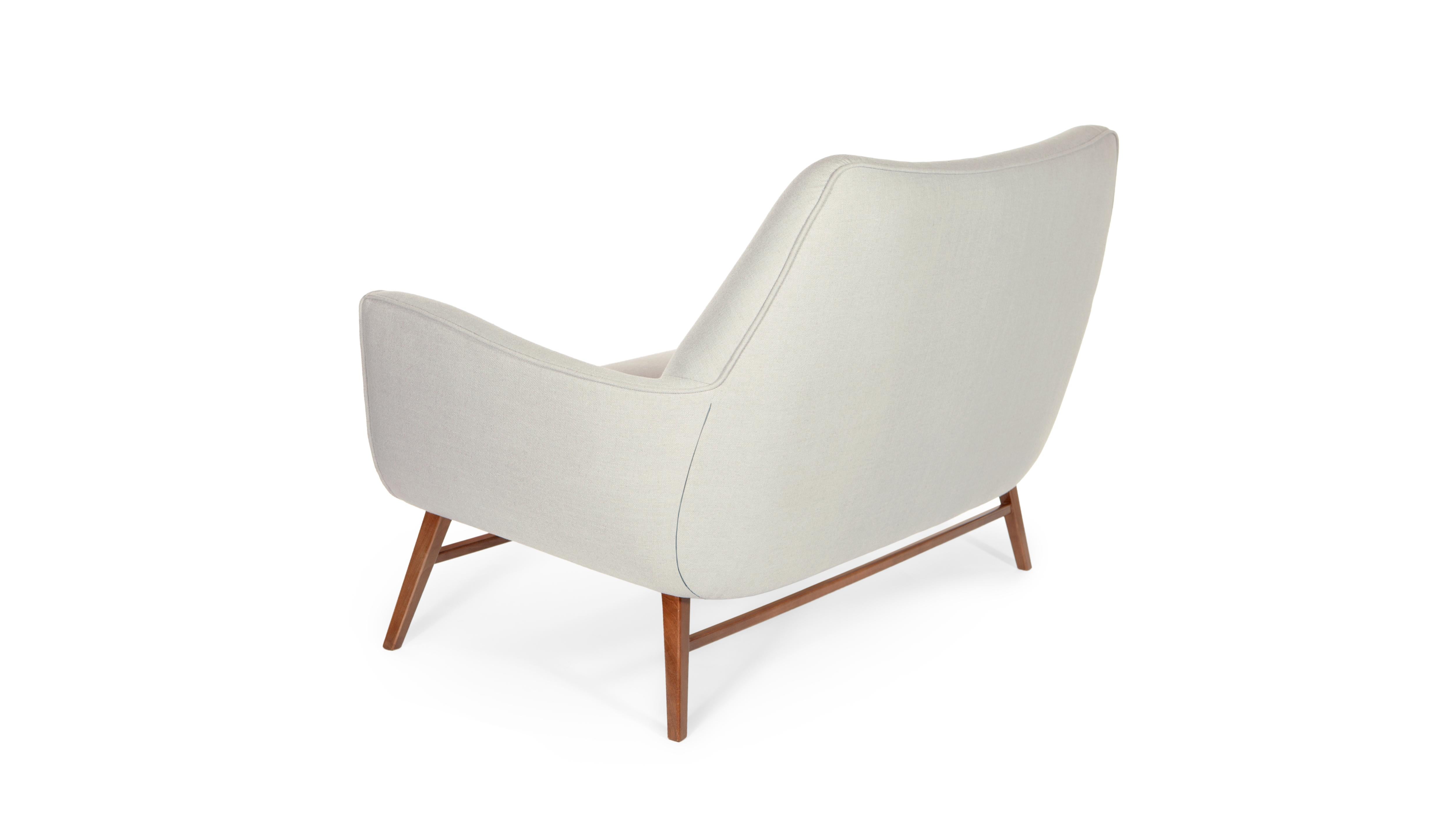 Modern Western 2 Seat Sofa, Walnut & COM, InsidherLand by Joana Santos Barbosa For Sale