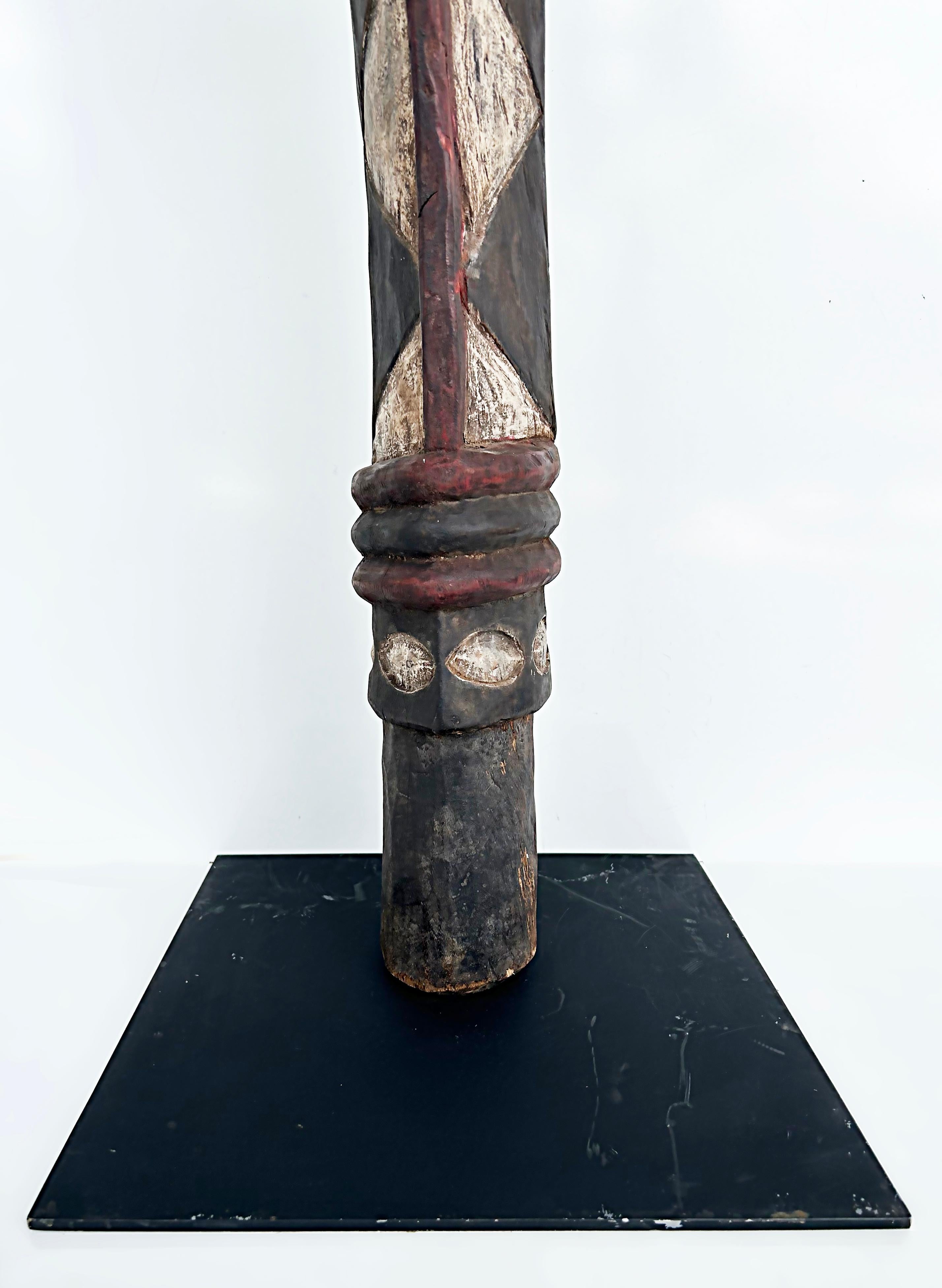 20th Century Western African, Guinea or Senegal Baga Serpent Sculptures on Custom Iron Stands For Sale