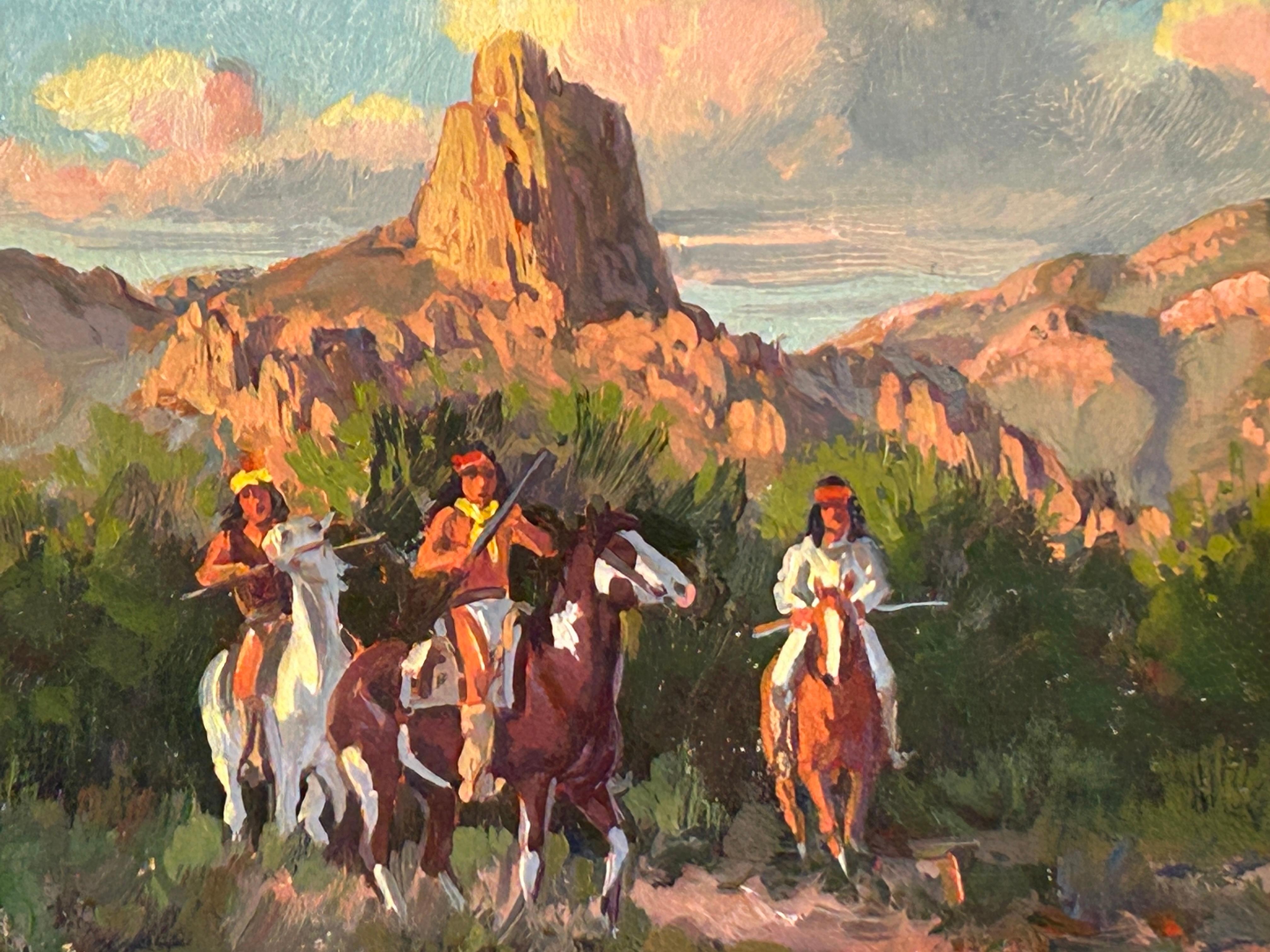 Peinture à l'huile originale Below Miner's Needle de Ron Stewart, États-Unis en vente 5