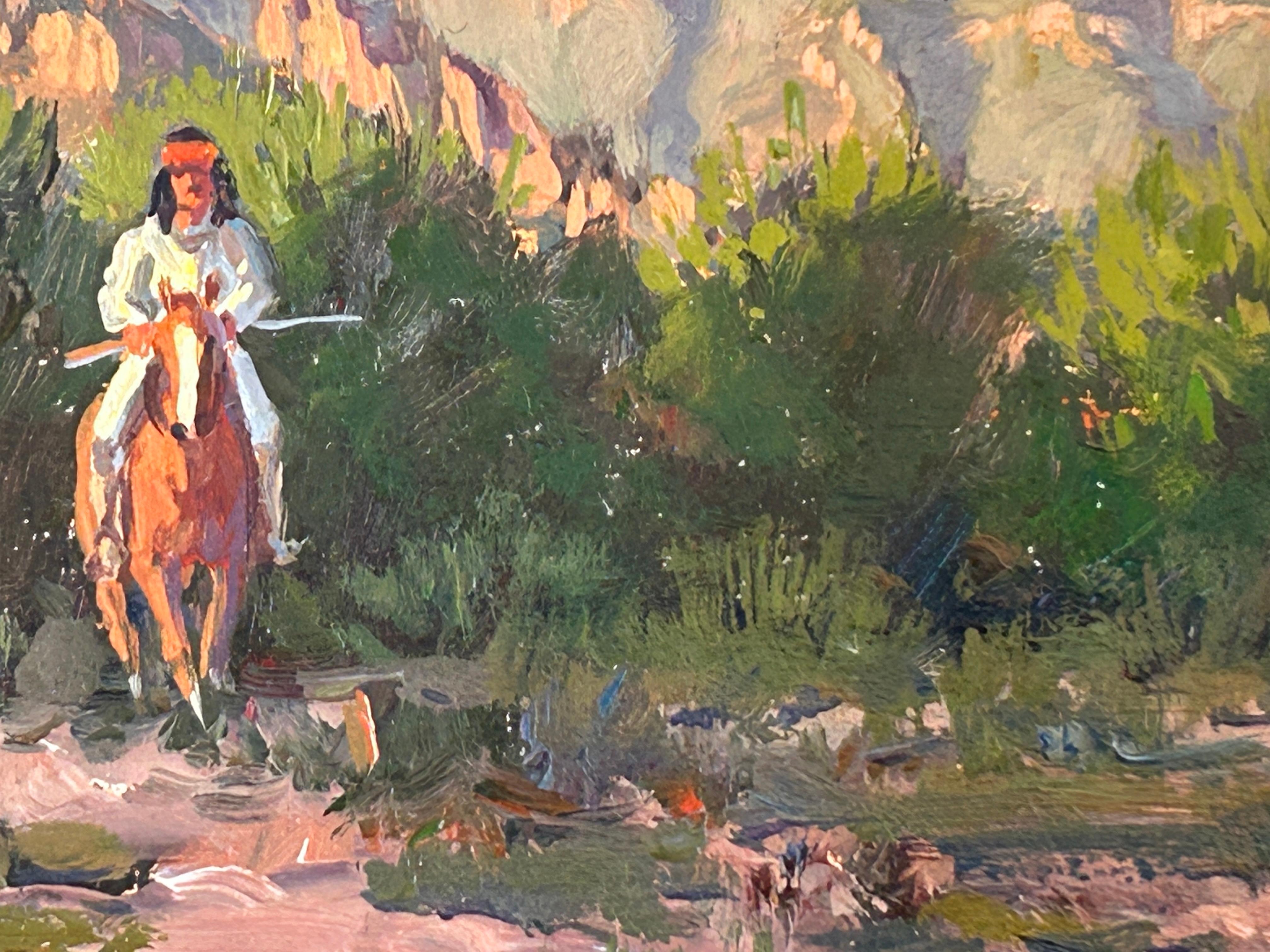 Peinture à l'huile originale Below Miner's Needle de Ron Stewart, États-Unis en vente 6