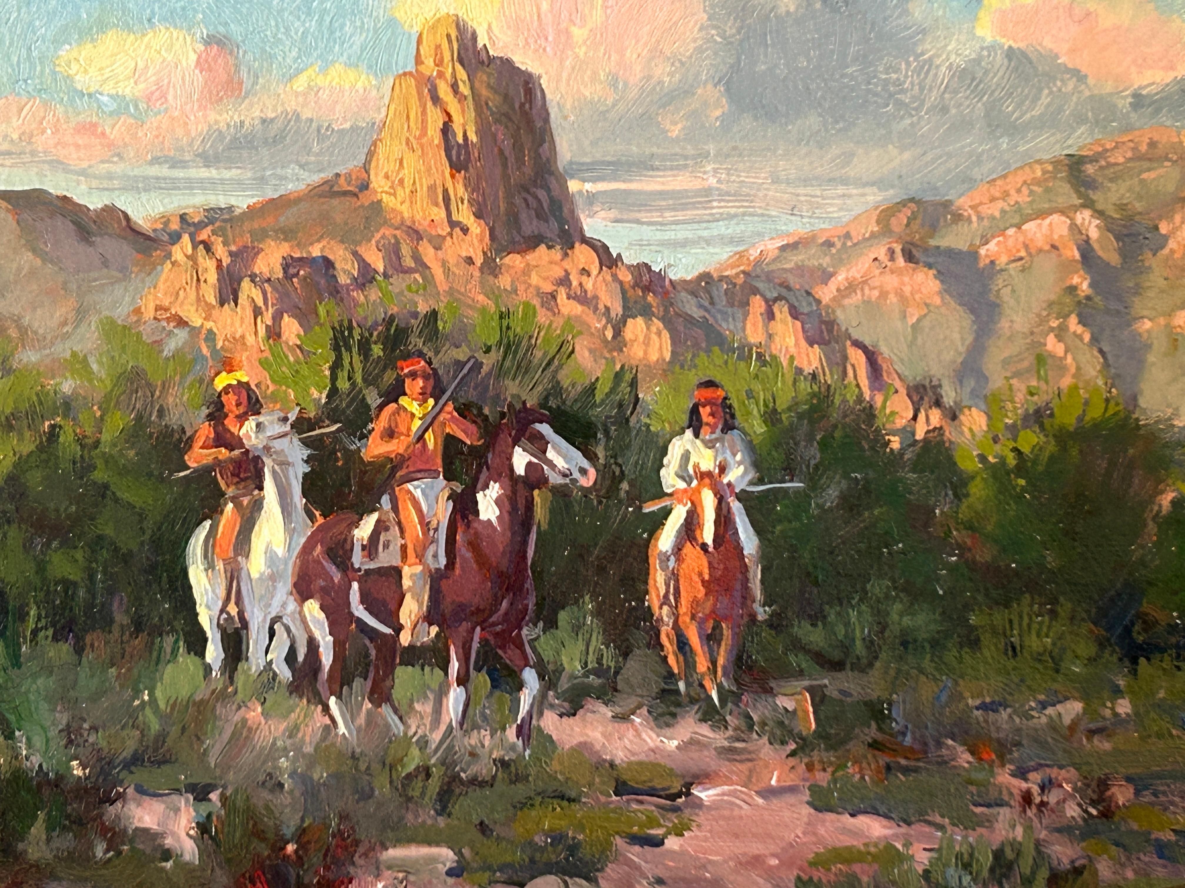 Milieu du XXe siècle Peinture à l'huile originale Below Miner's Needle de Ron Stewart, États-Unis en vente