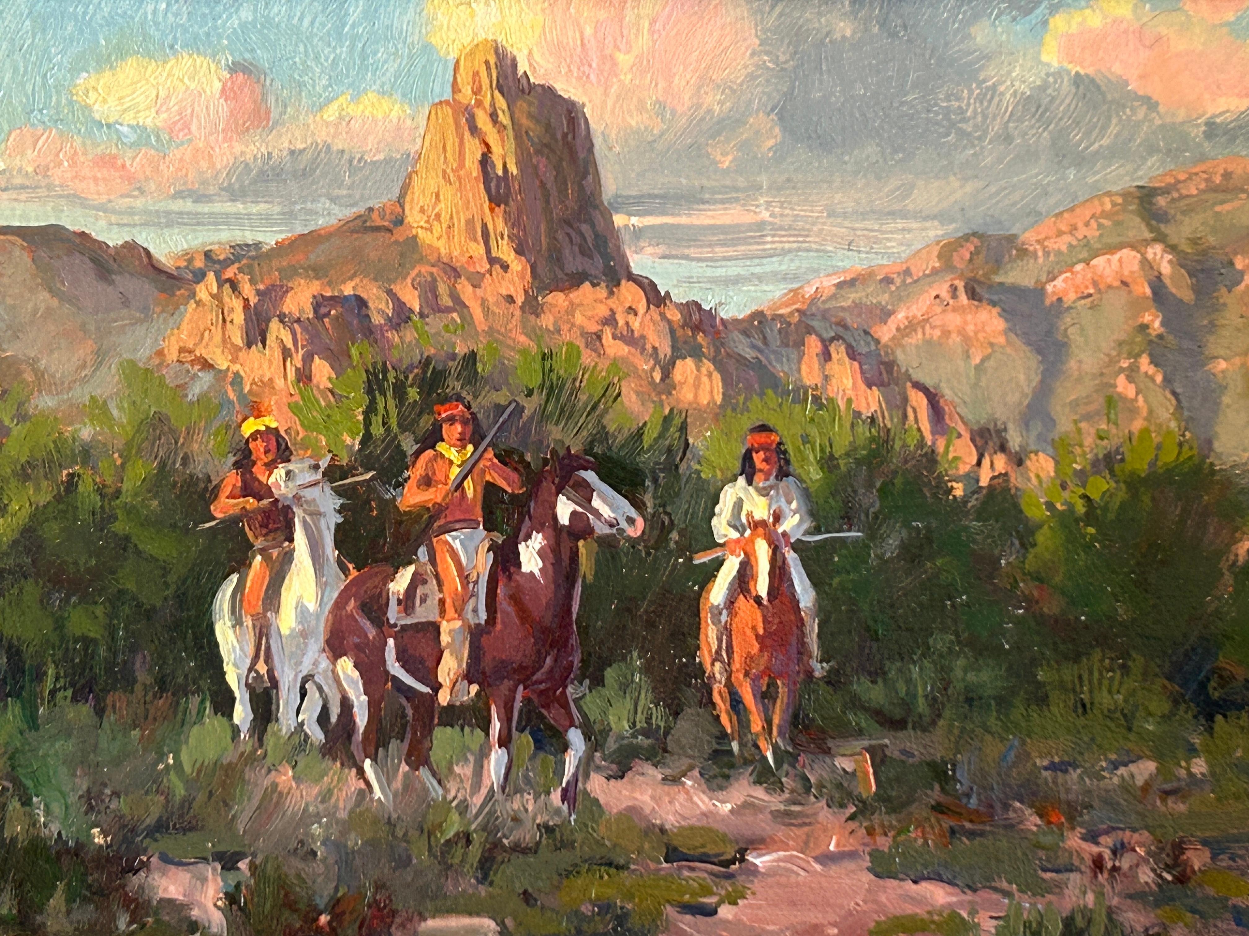 Bois Peinture à l'huile originale Below Miner's Needle de Ron Stewart, États-Unis en vente