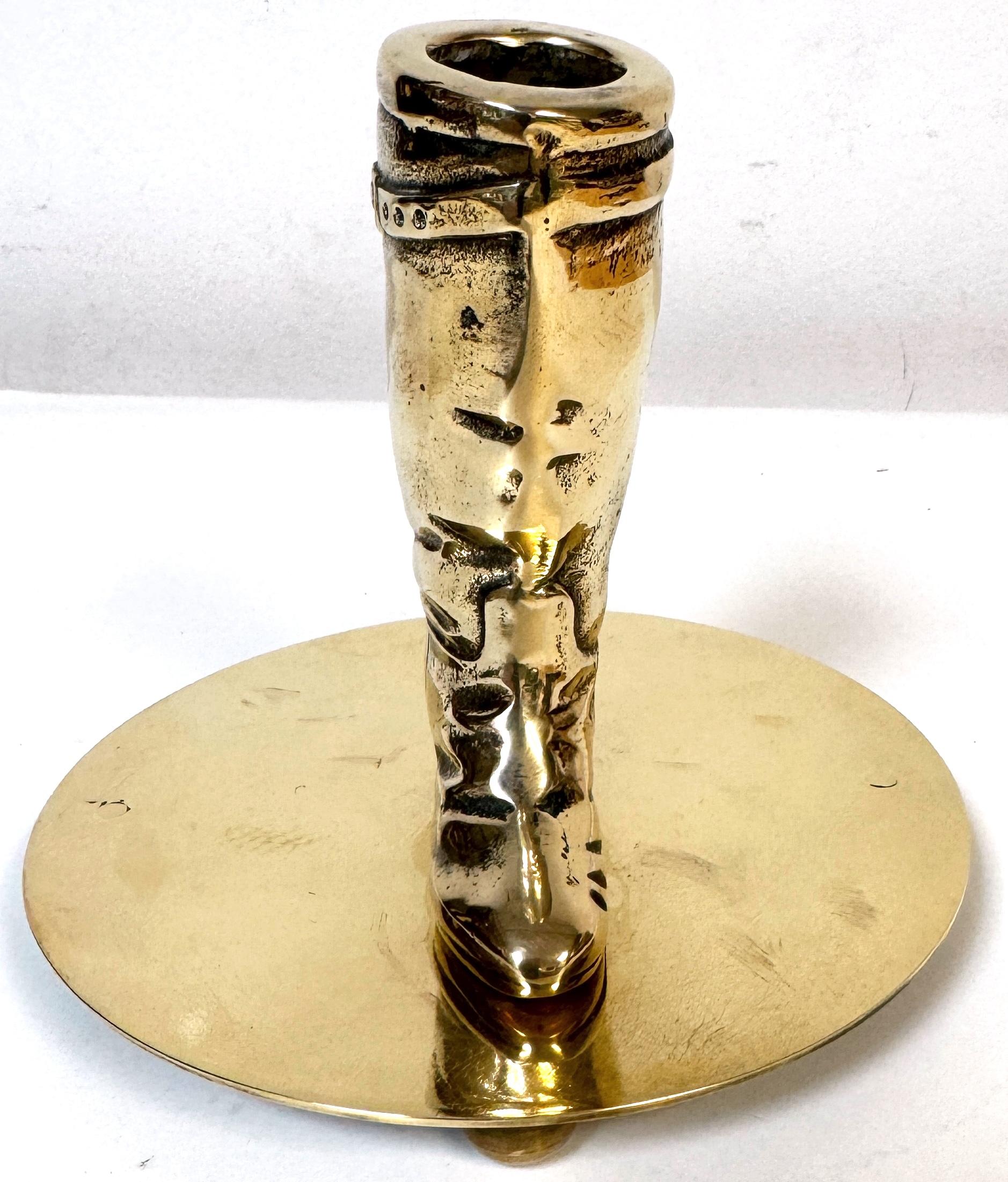 Western Boot Motif Brass Chamberstick by Ralph Lauren For Sale 7
