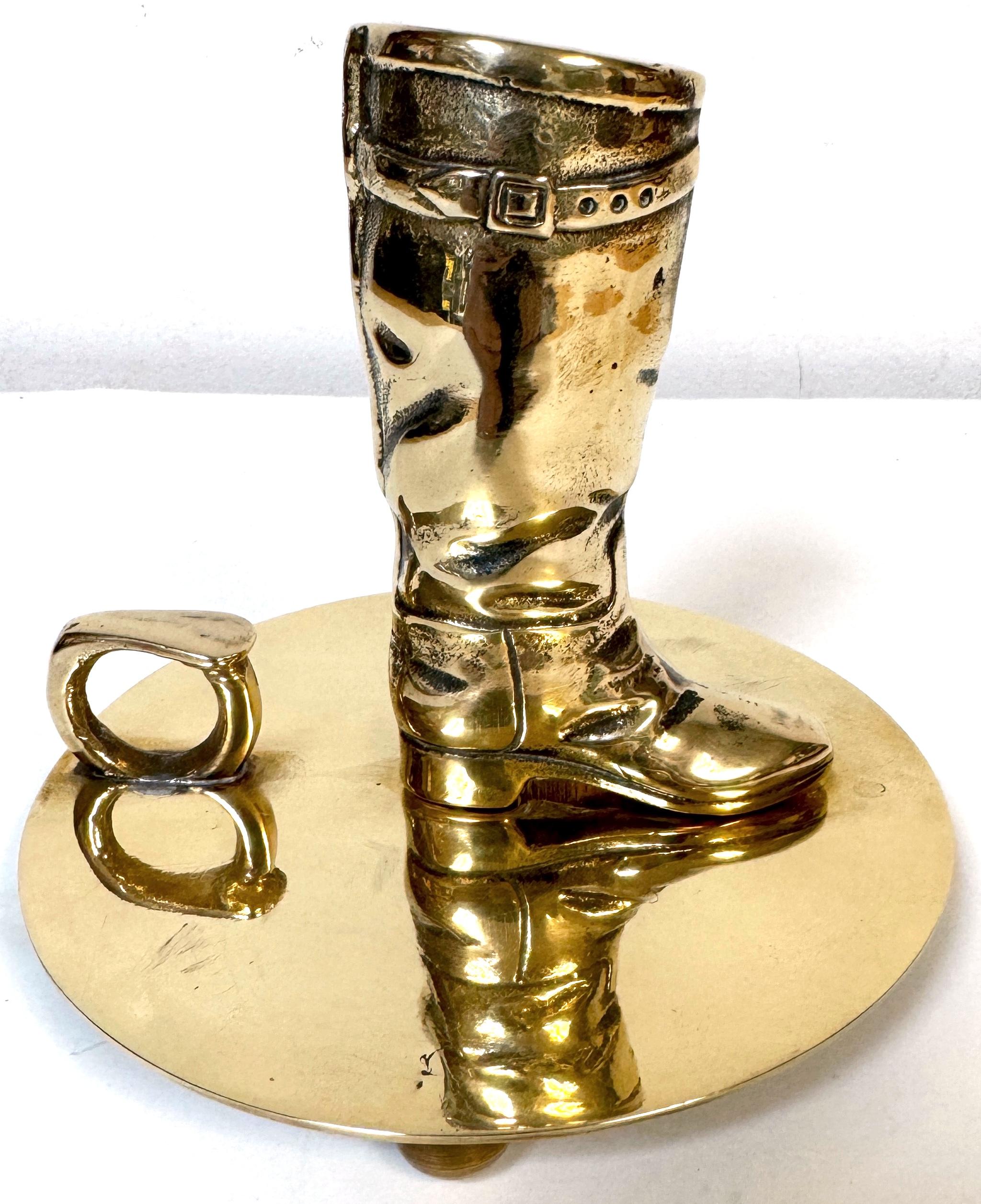 Western Boot Motif Brass Chamberstick by Ralph Lauren For Sale 8