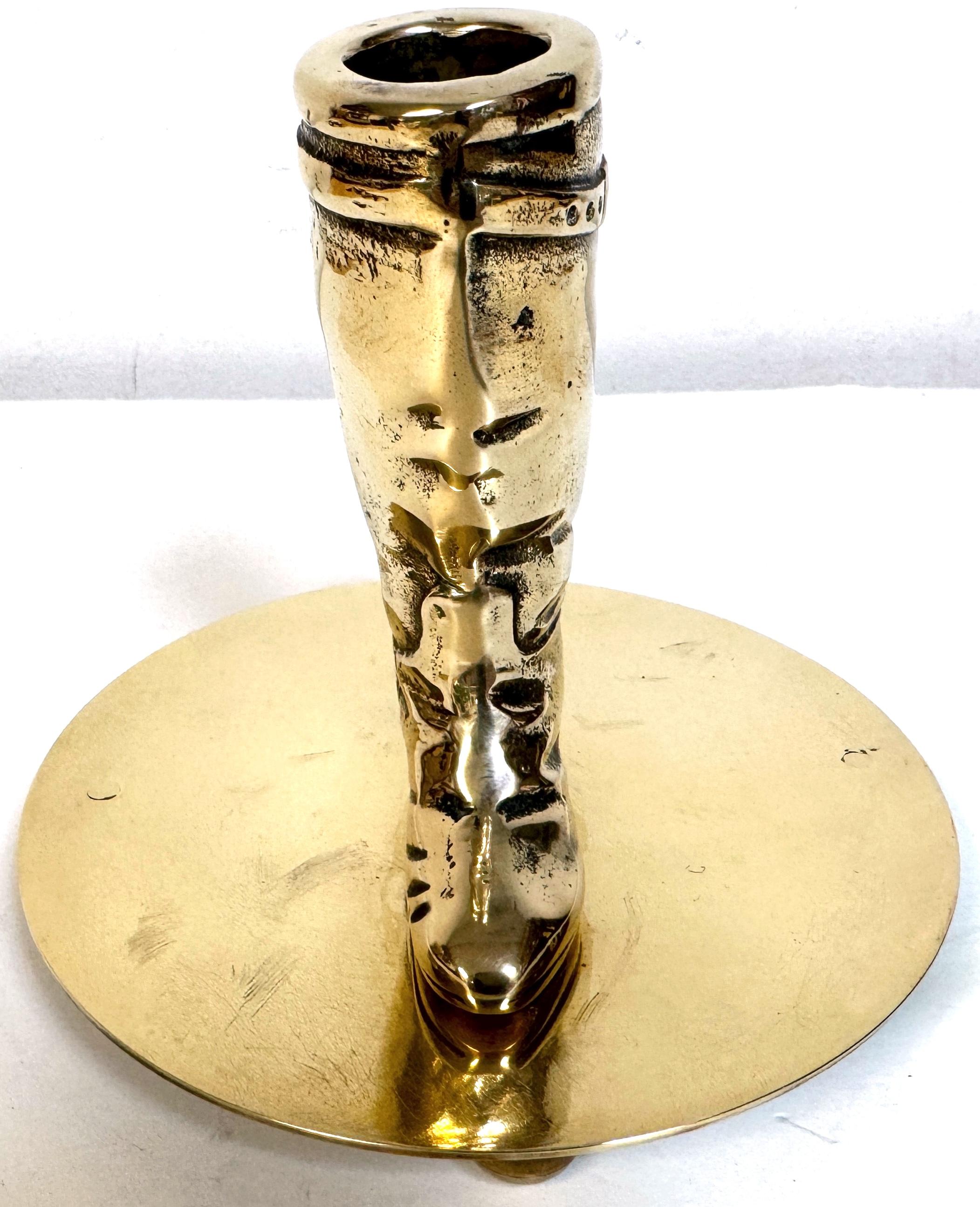 Western Boot Motif Brass Chamberstick by Ralph Lauren For Sale 9