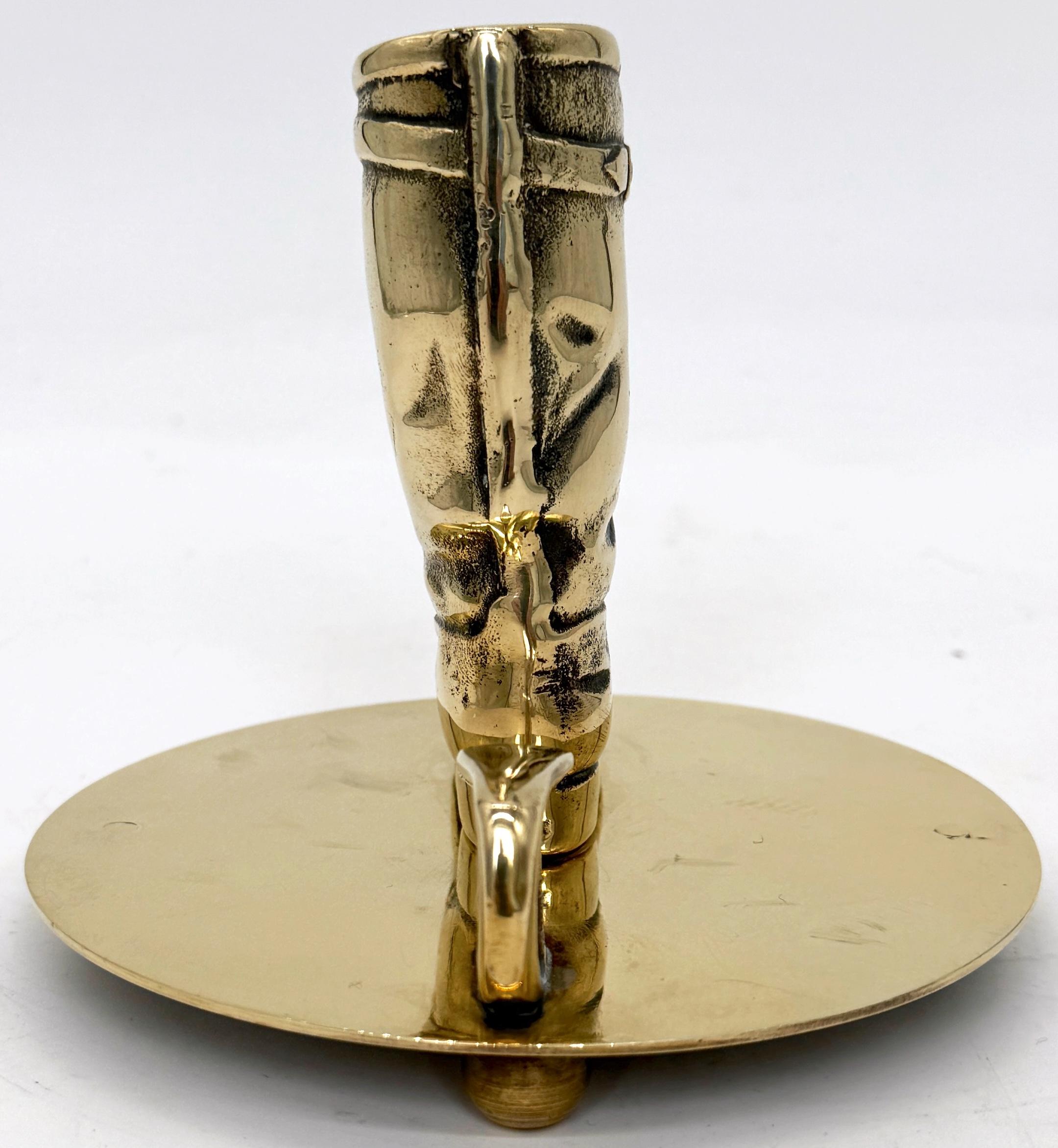 Western Boot Motif Brass Chamberstick by Ralph Lauren For Sale 3