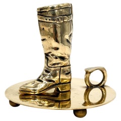 Western Boot Motif Brass Chamberstick by Ralph Lauren