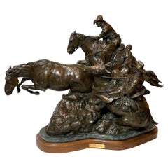 Western Bronze Titled "Deep Catch" by Herb Mignery