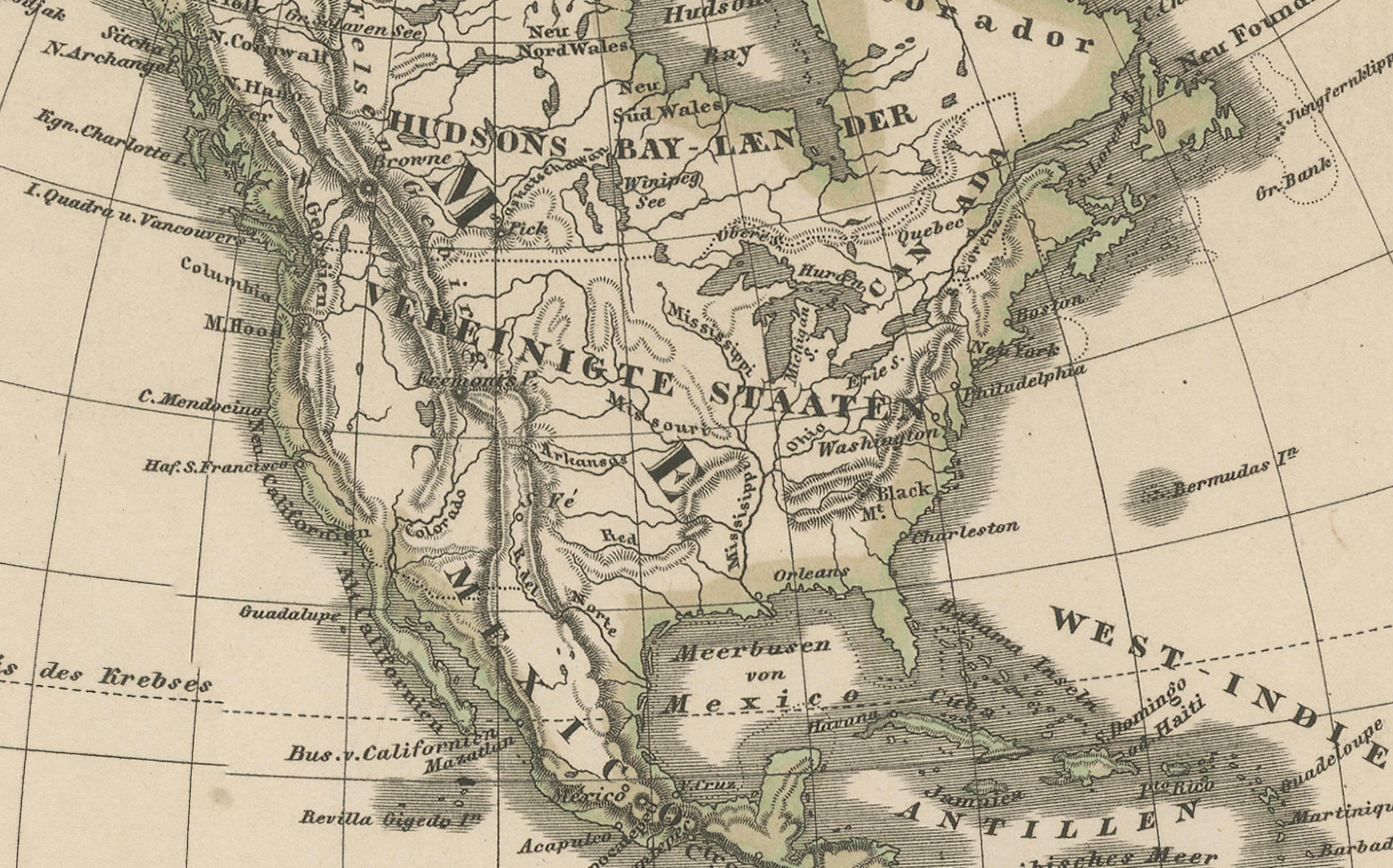 Mappe dell'emisfero occidentale e orientale - Incisioni del doppio emisfero 1857 in vendita 5