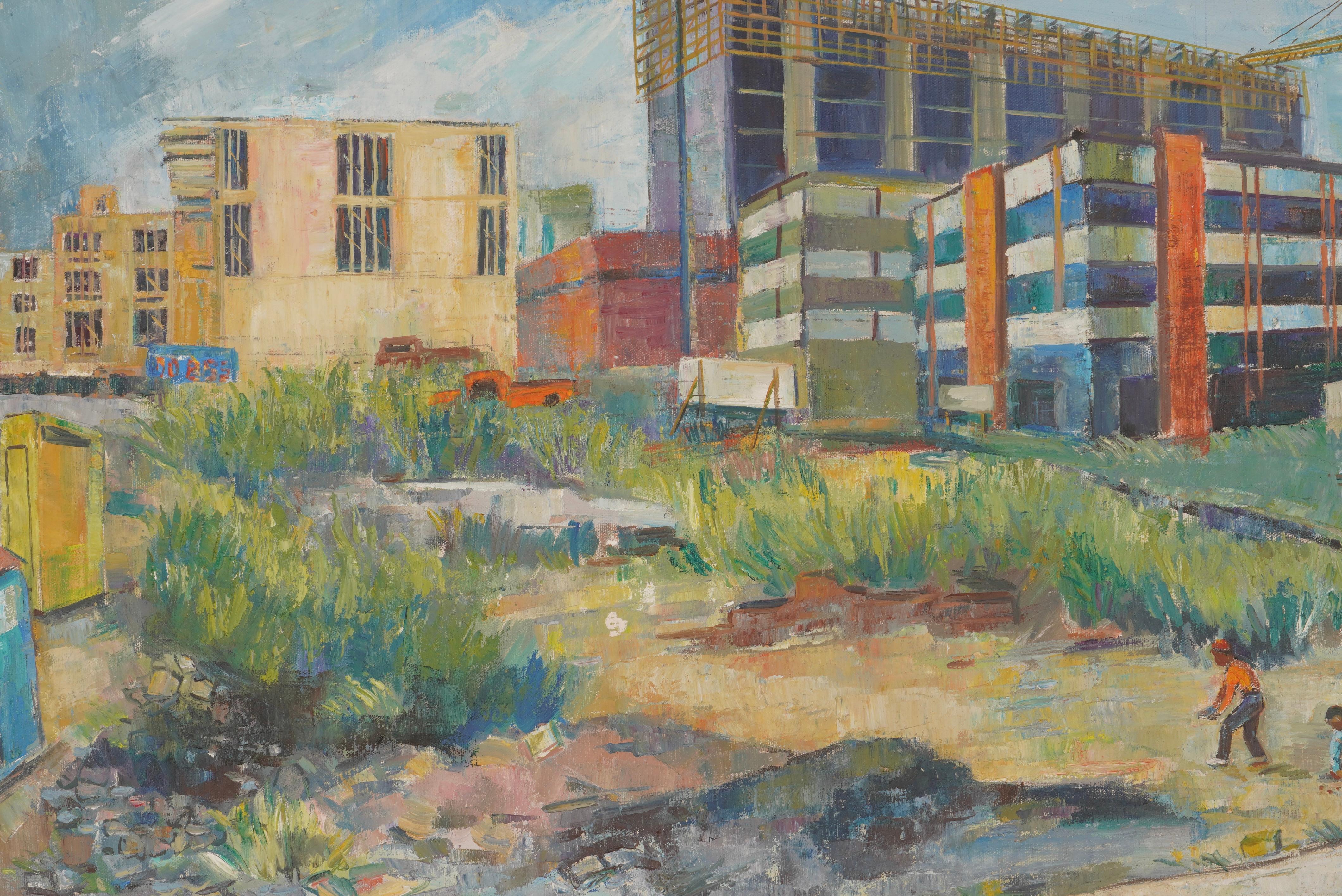 Mid-Century moderno Quadro di costruzione di San Francisco in edizione occidentale di Teresa Allen, circa 1963