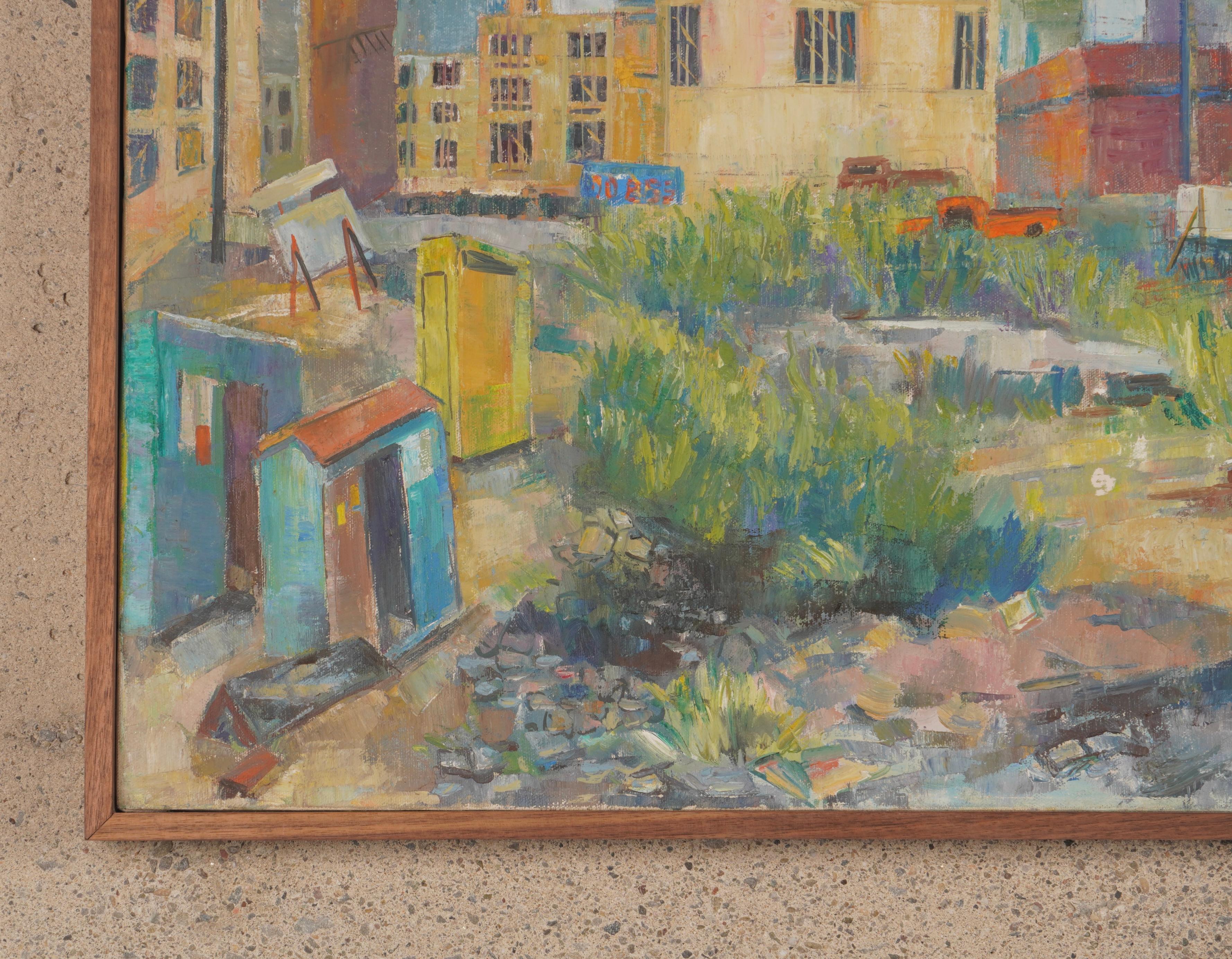 Tela Quadro di costruzione di San Francisco in edizione occidentale di Teresa Allen, circa 1963