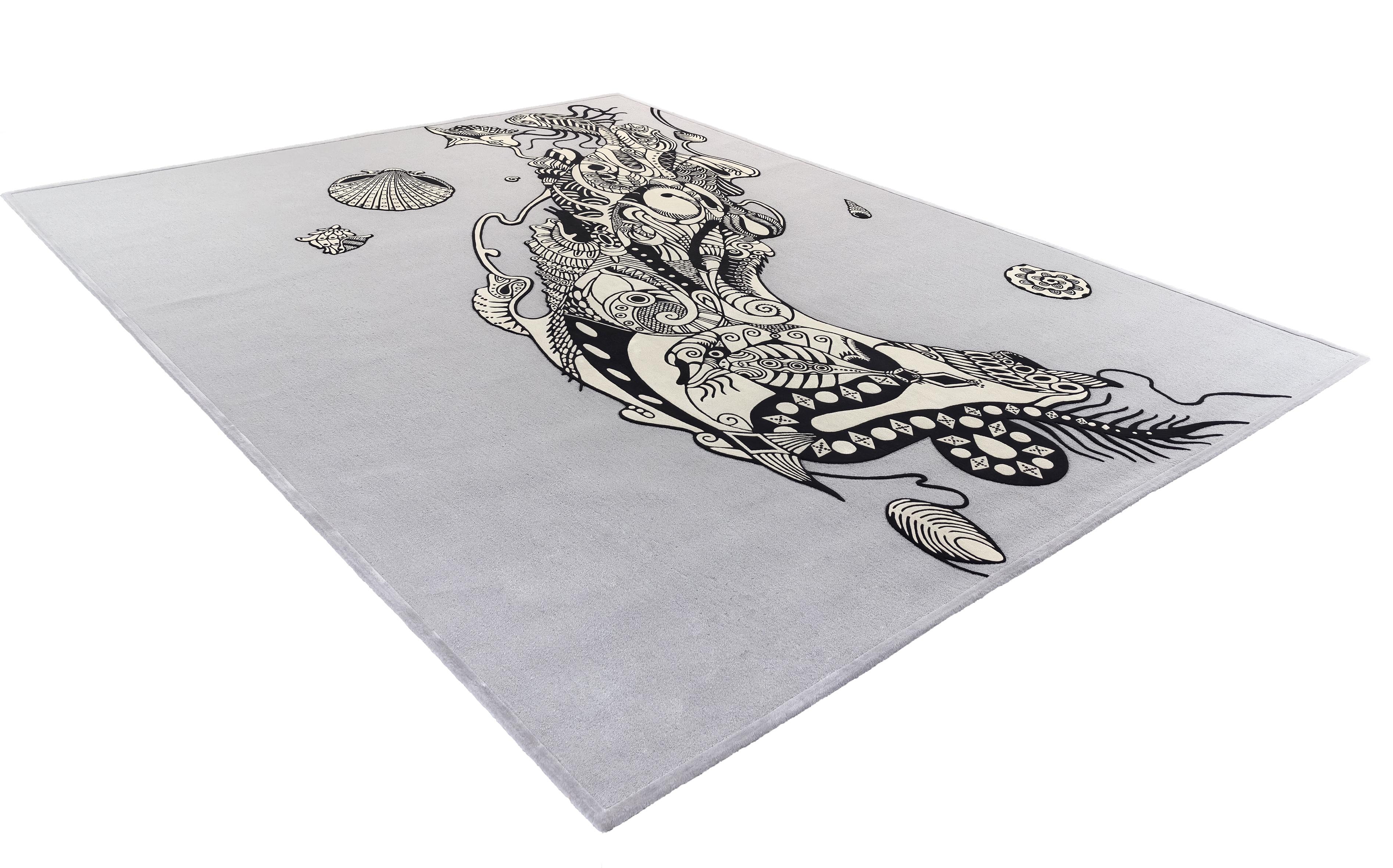 Western European Contemporary Rug New Tufted Wool Luxury Collection En Stock Moderno en venta