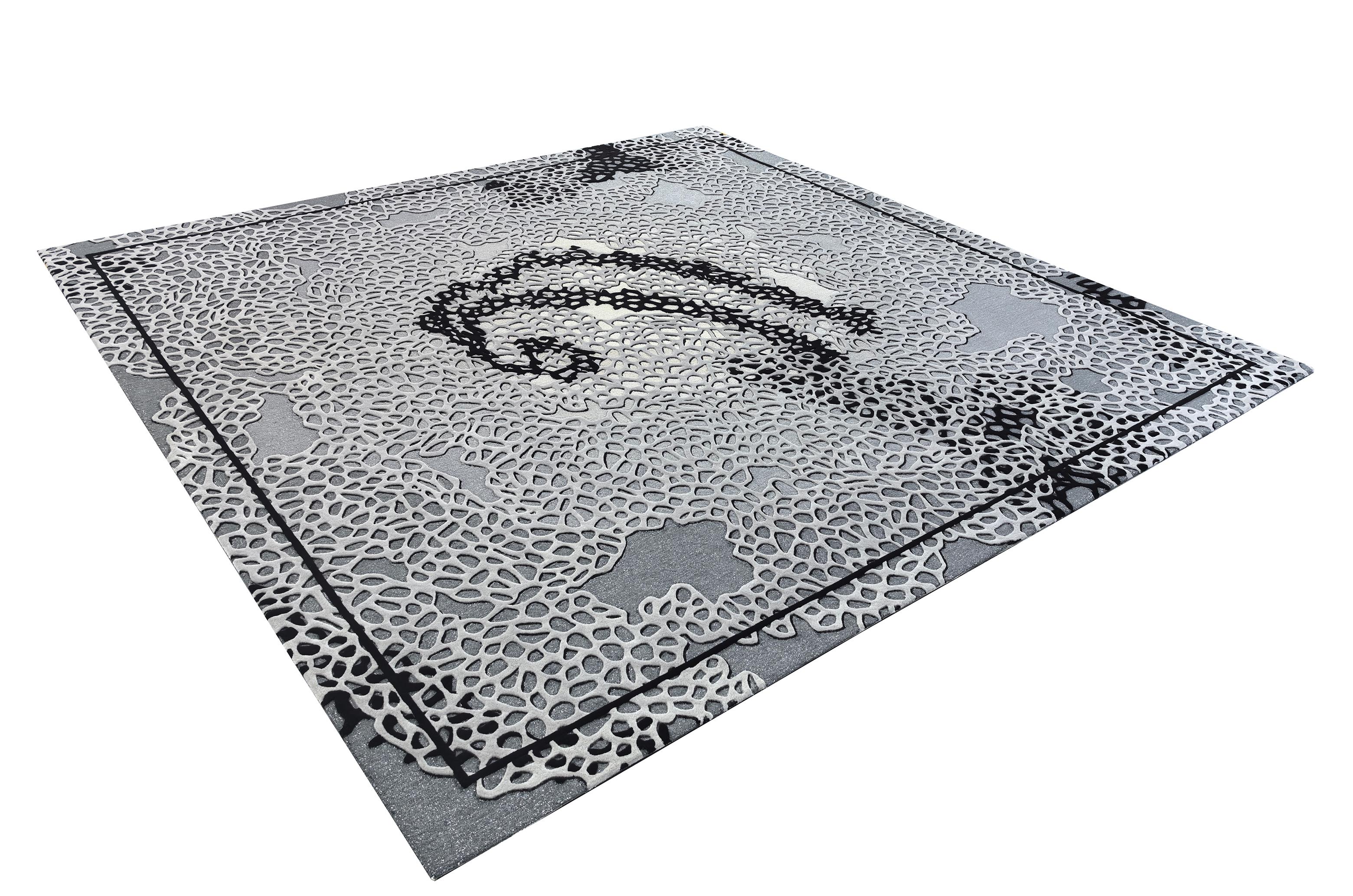 Western European Contemporary Rug New Tufted Wool Luxury Collection En Stock Chino en venta