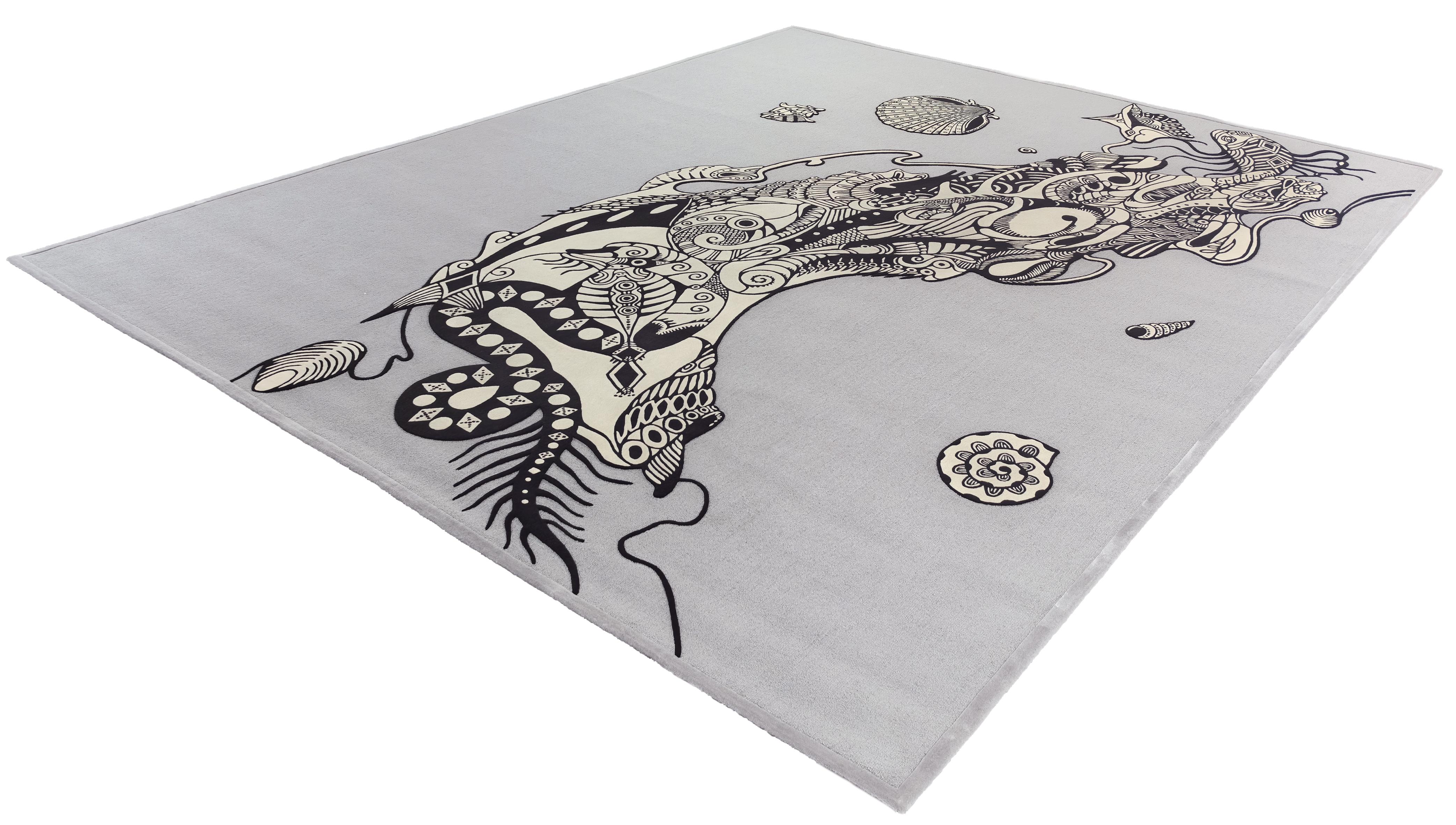 Western European Contemporary Rug New Tufted Wool Luxury Collection En Stock Chino en venta