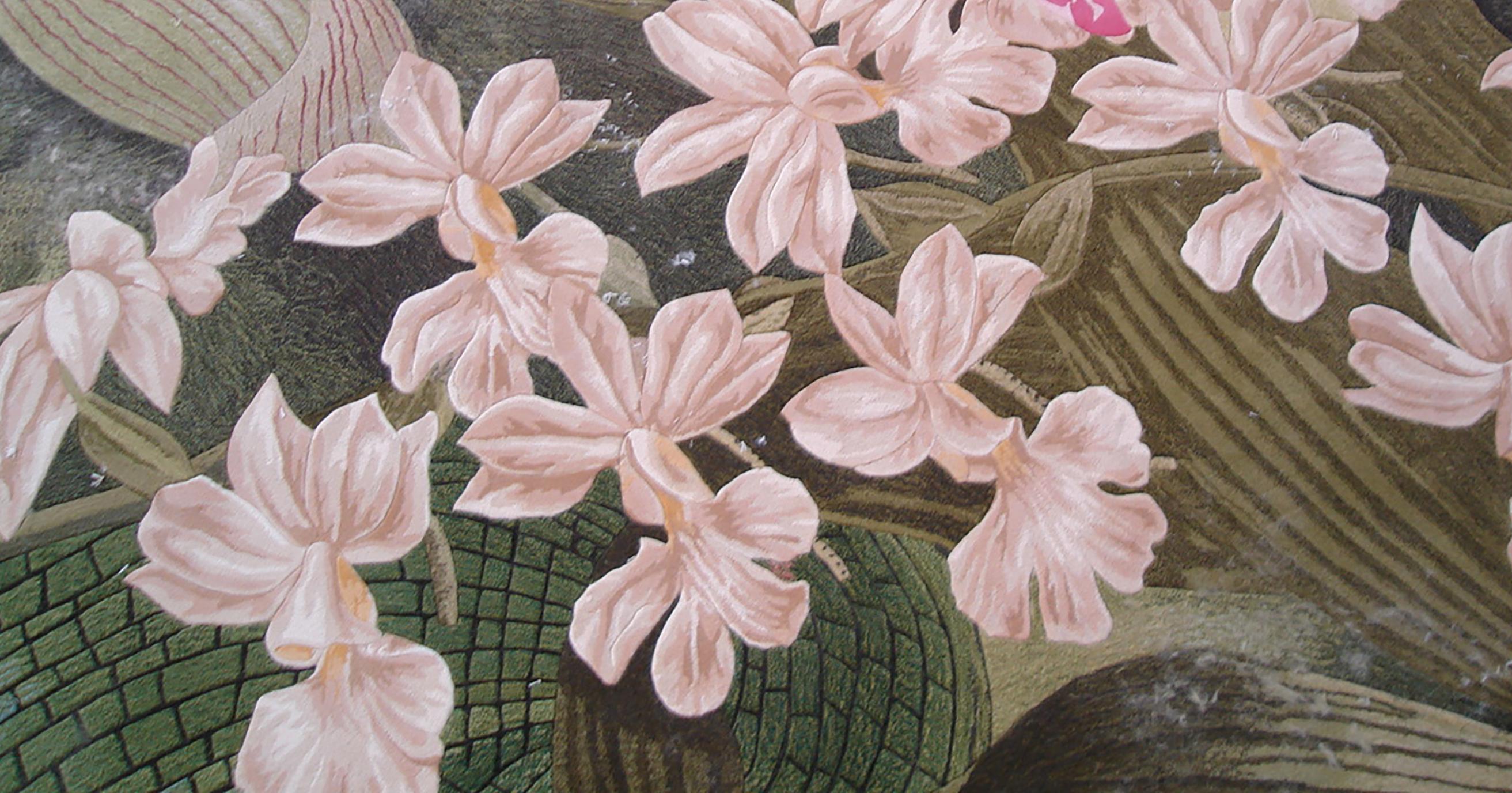 Western European Contemporary Rug Tufted Wool Luxury Collection 'Orchids' For Sale 1