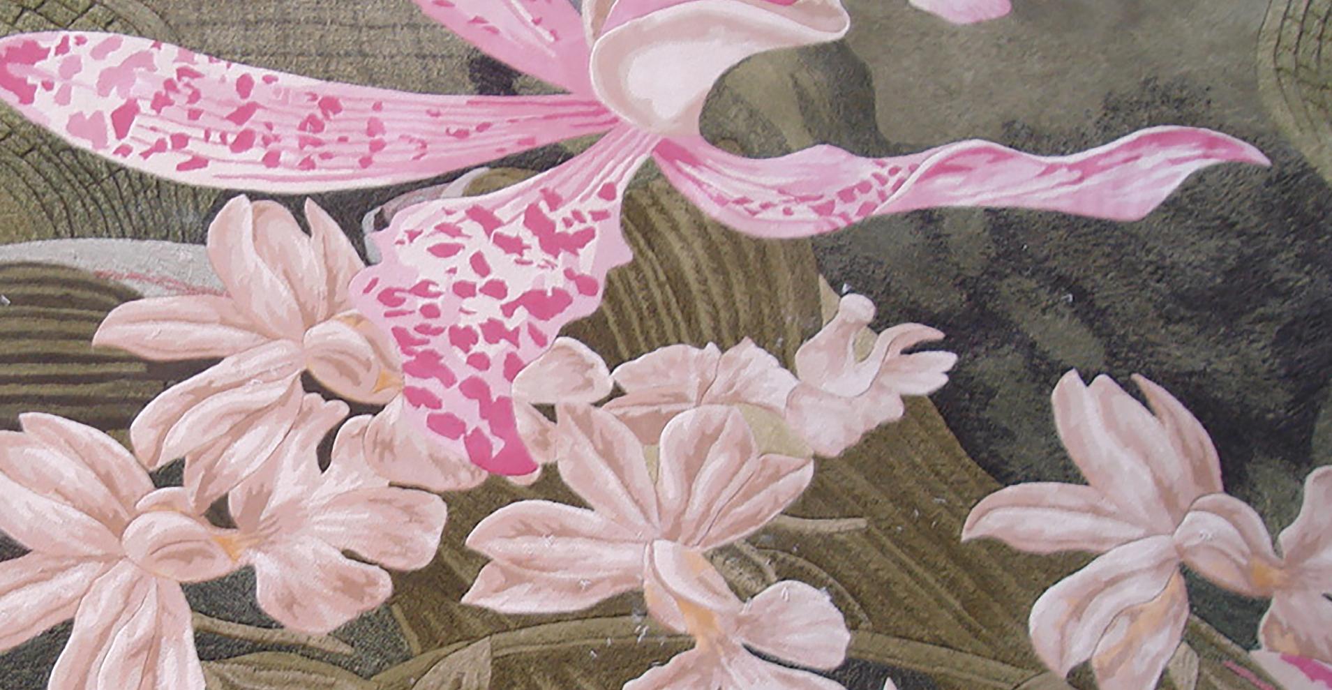 Western European Contemporary Rug Tufted Wool Luxury Collection 'Orchids' For Sale 2