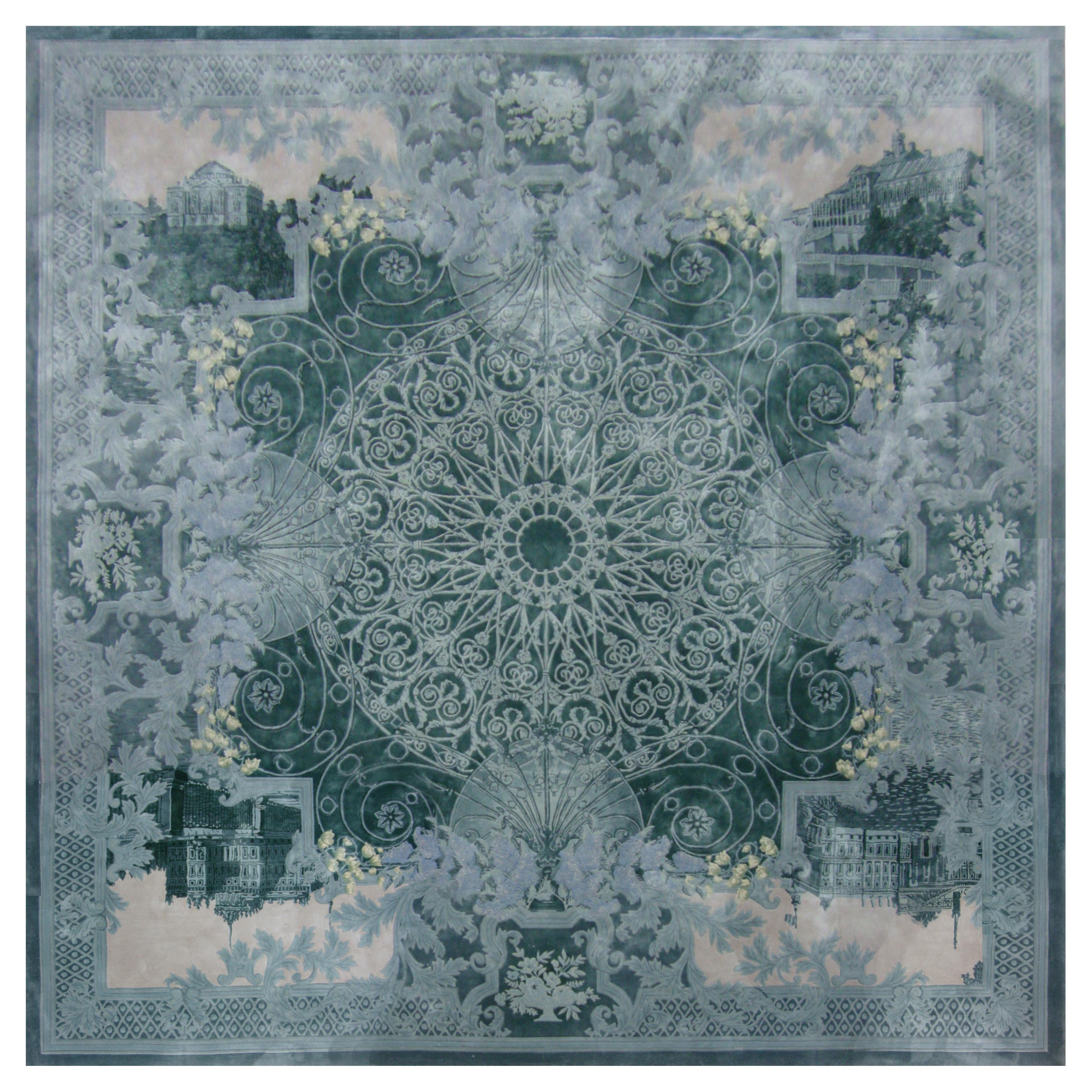 Tapis d'Europe de l'Ouest en soie fine tuftée Neoclassica