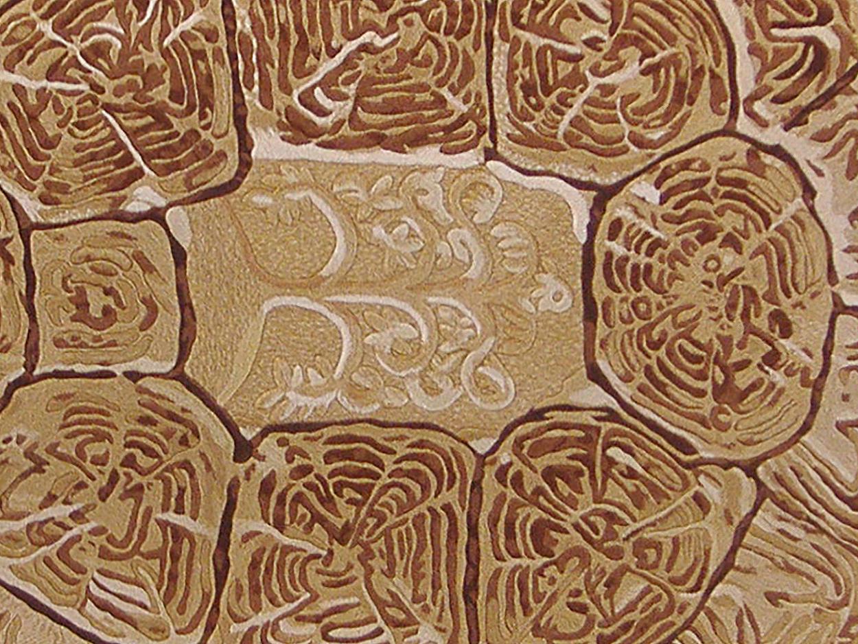 Alfombra Contemporánea de Lana Fina de Europa Occidental, Beige, Diseño Natural en venta 1