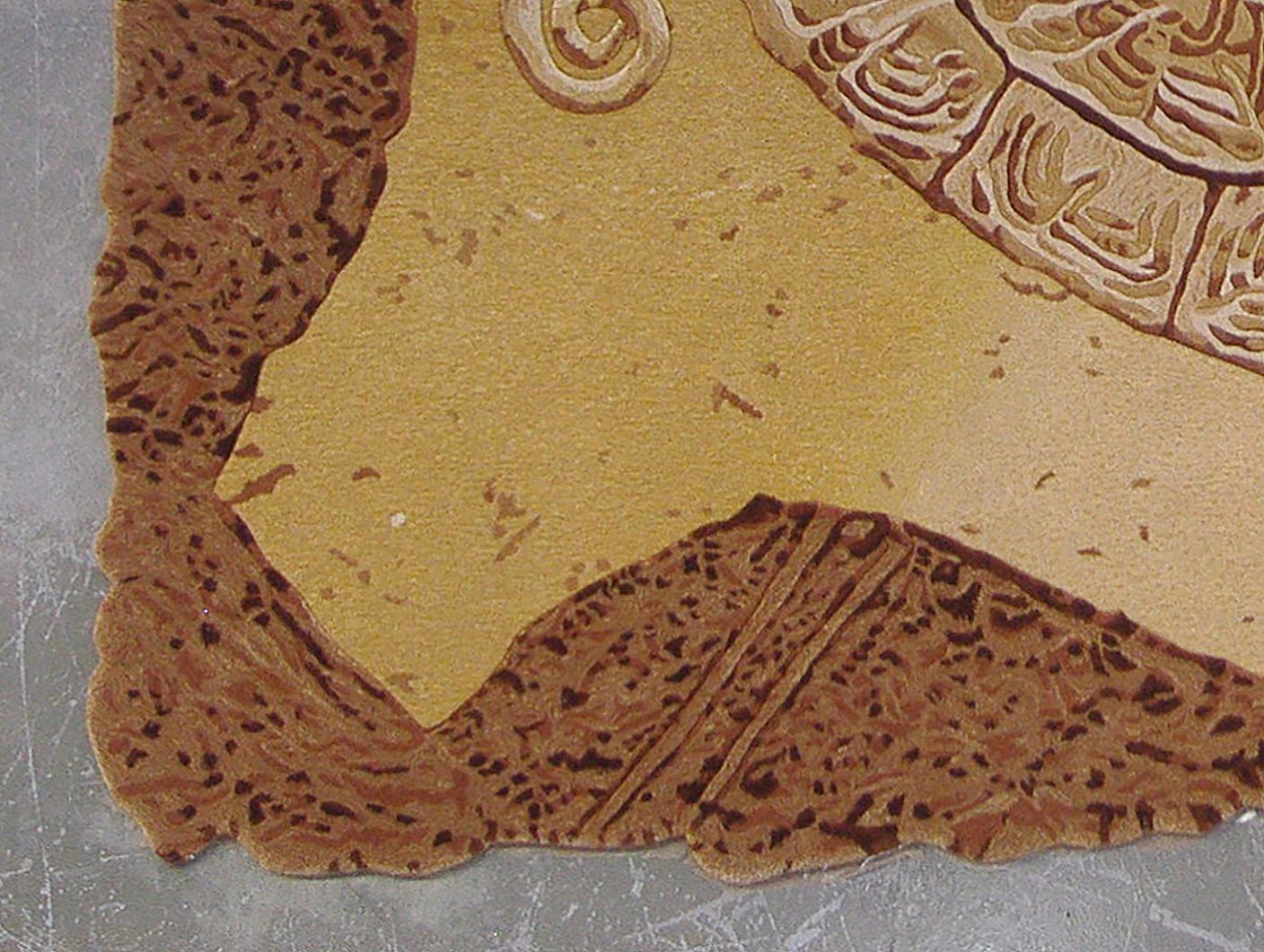 Alfombra Contemporánea de Lana Fina de Europa Occidental, Beige, Diseño Natural en venta 2