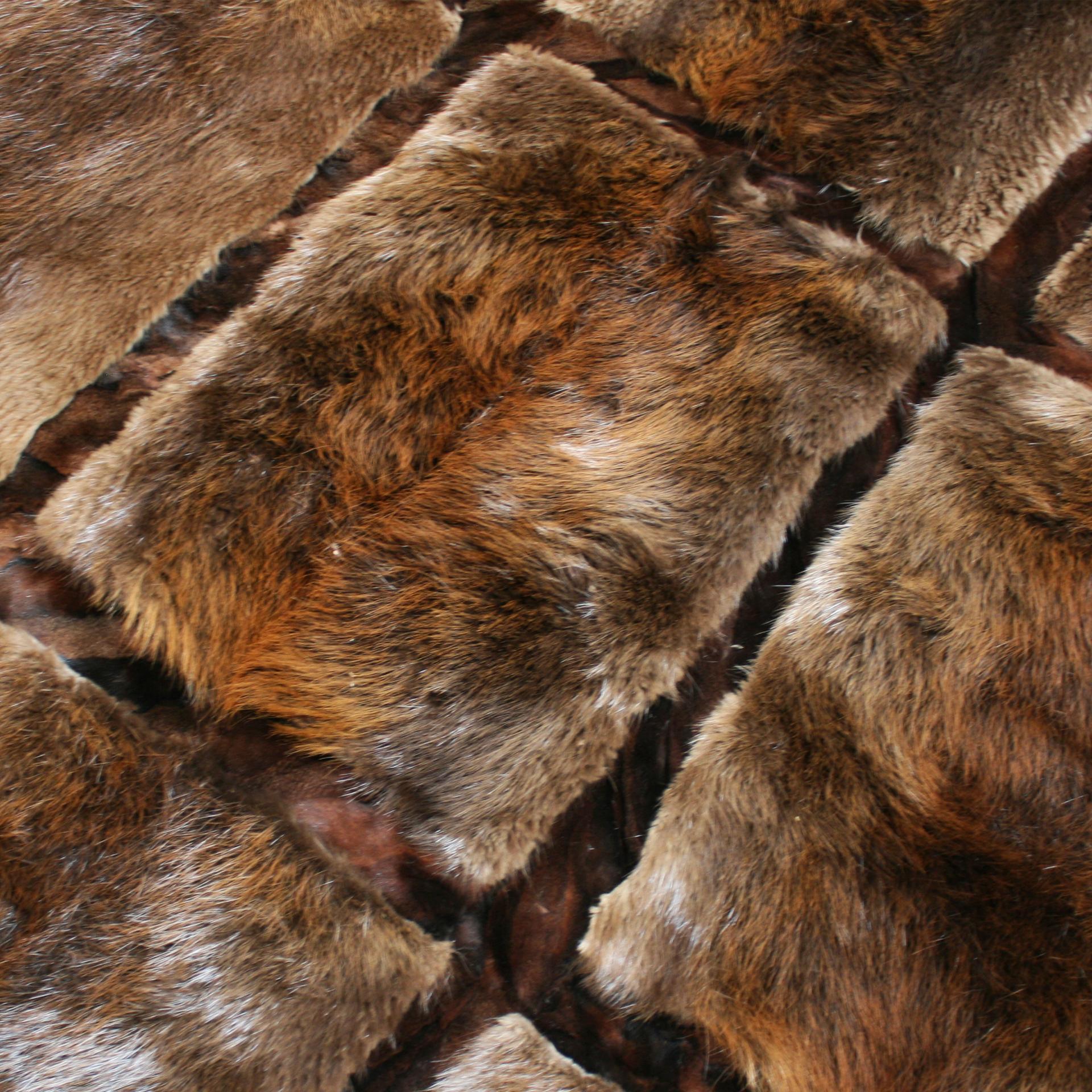 20th Century Western European Natural Otther Fur Rectangular Rug, France, 1970s For Sale
