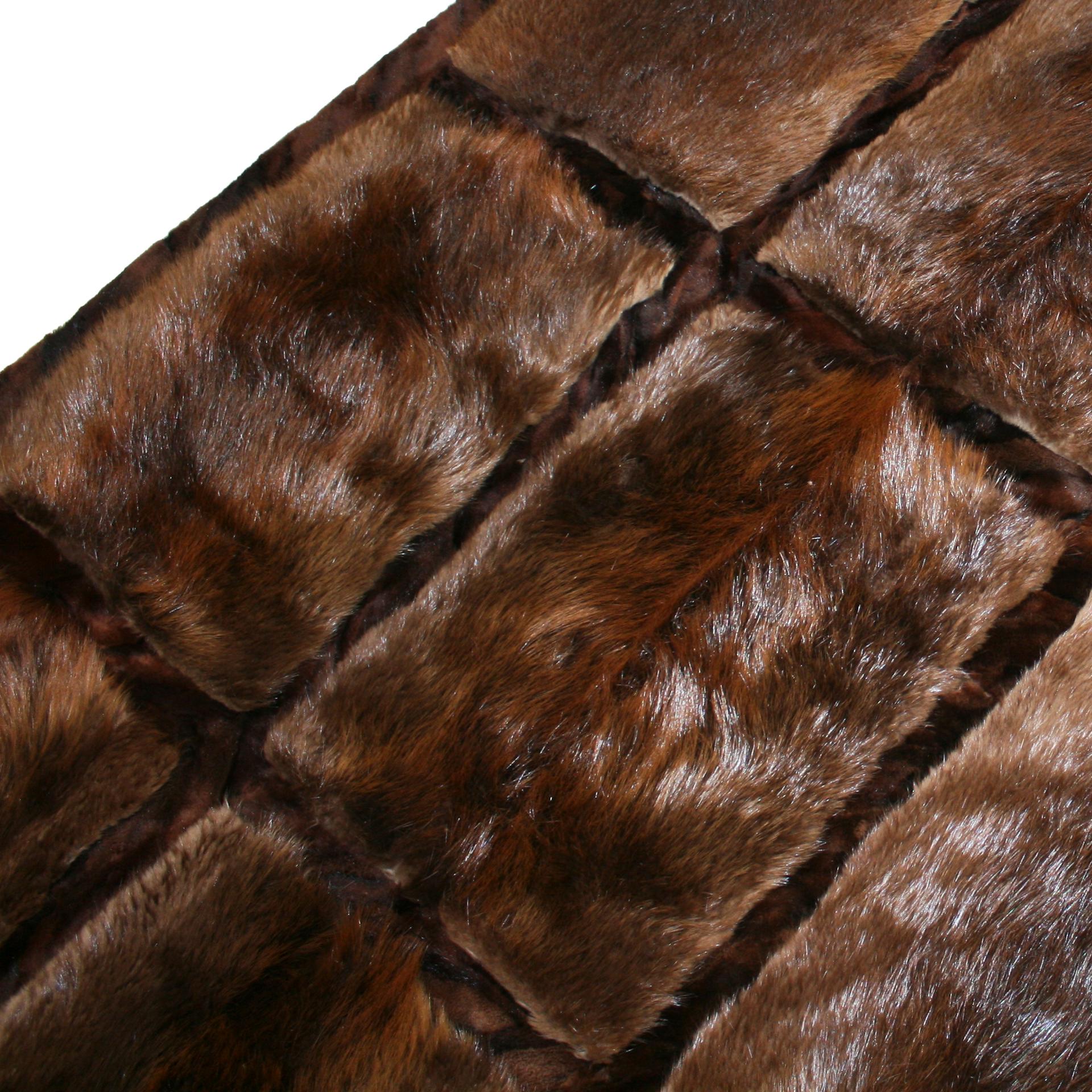 Western European Natural Otther Fur Rectangular Rug, France, 1970s For Sale 1