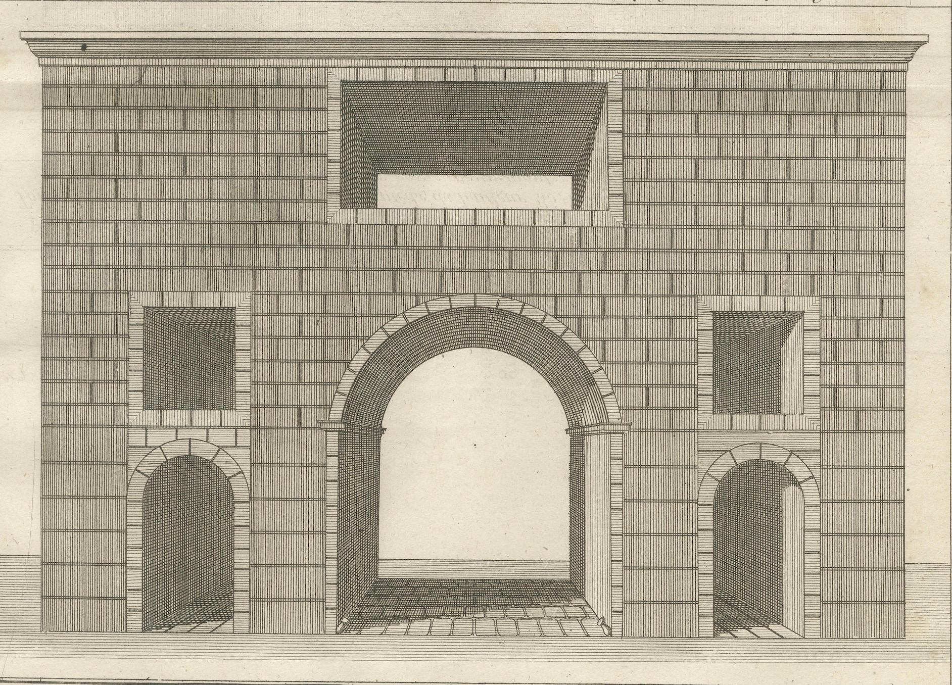 Français Porte occidentale d'Antinoë, Égypte - Gravure ancienne d'architecture française, c.1790 en vente