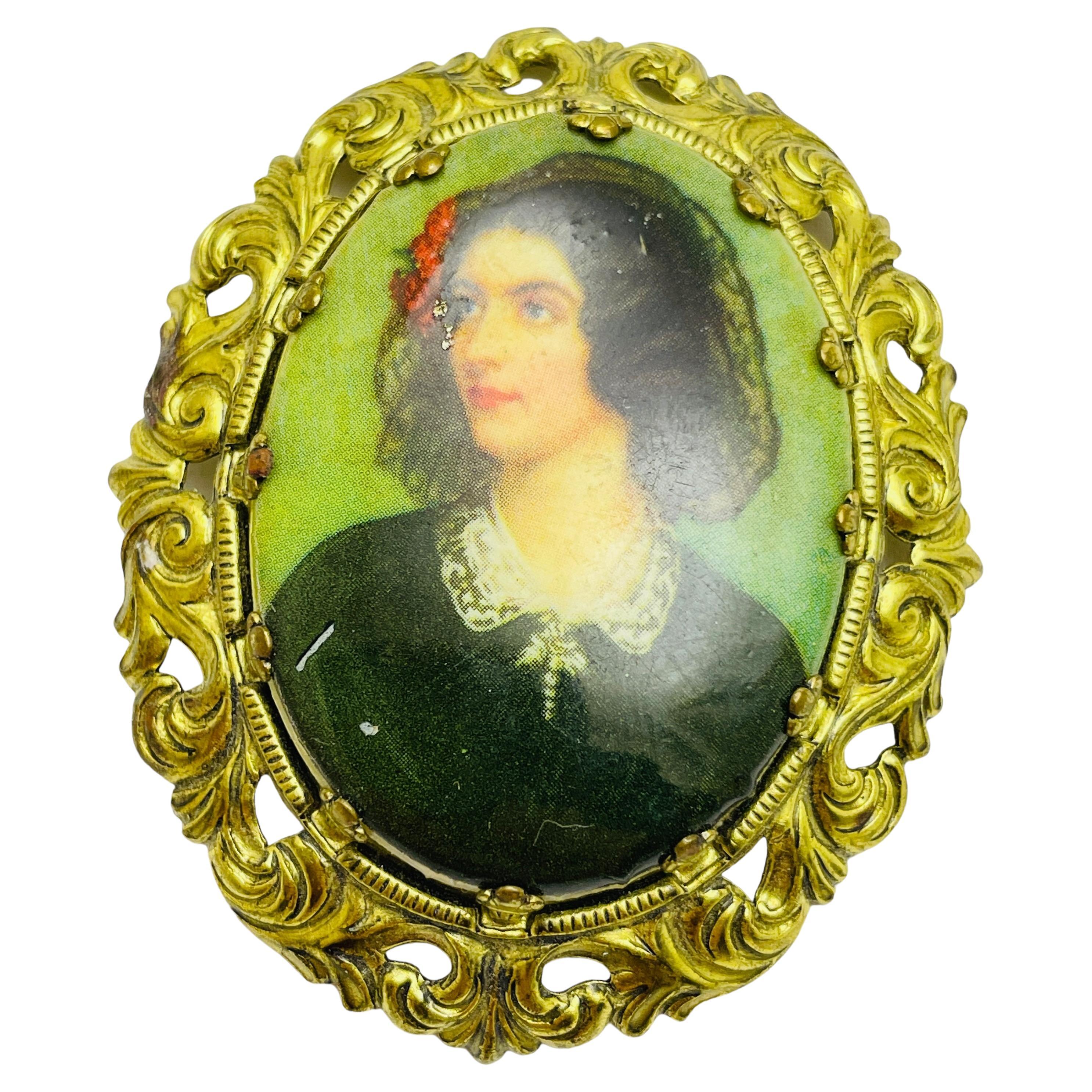 WESTERN GERMANY signed vintage gold designer brooch For Sale