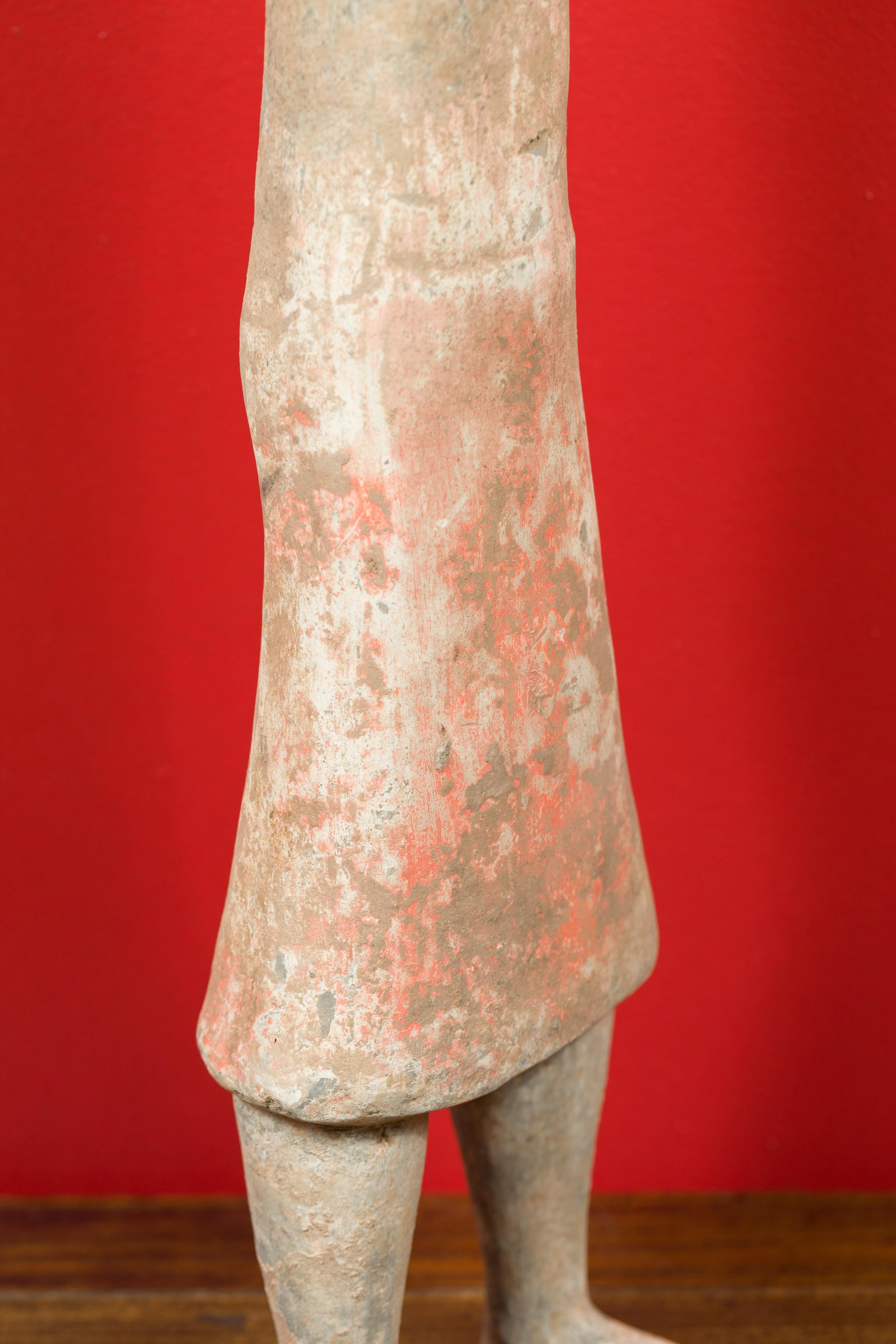 18th Century and Earlier Western Han Dynasty 206 BC-24 AD Chinese Figurine with Original Polychromy