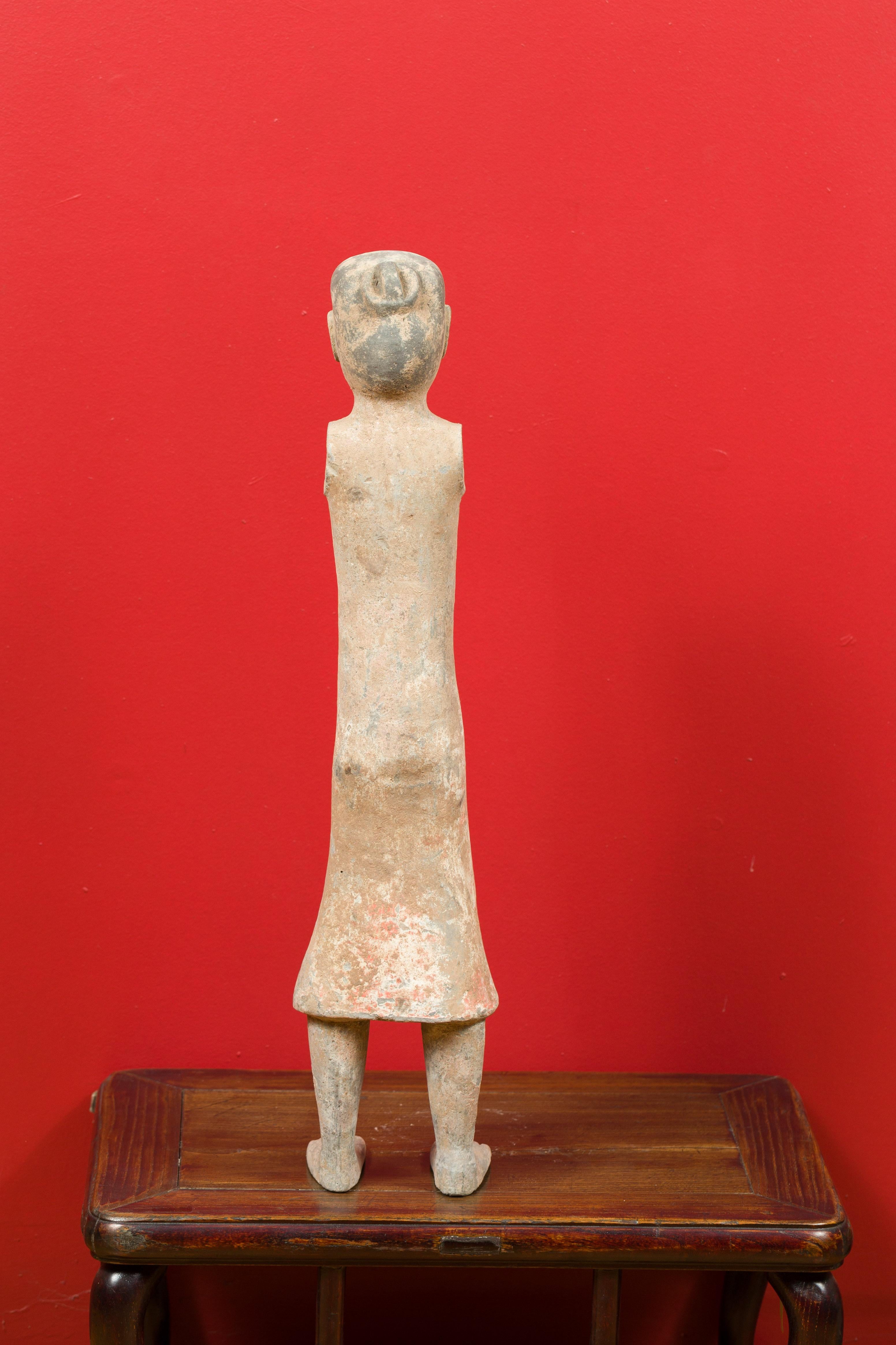 Terracotta Western Han Dynasty 206 BC-24 AD Chinese Figurine with Original Polychromy