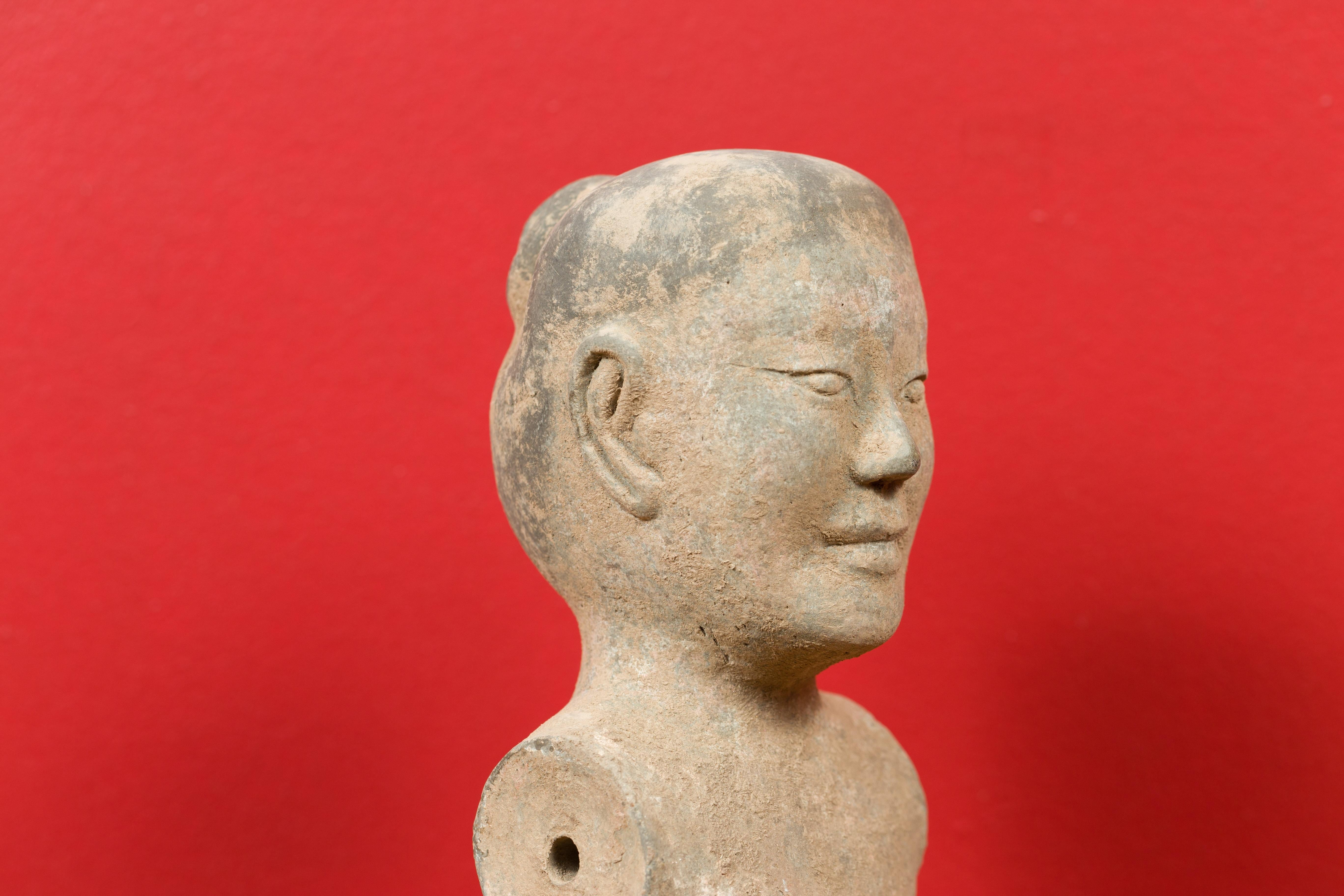 Western Han Dynasty 206 BC-24 AD Chinese Figurine with Original Polychromy 2