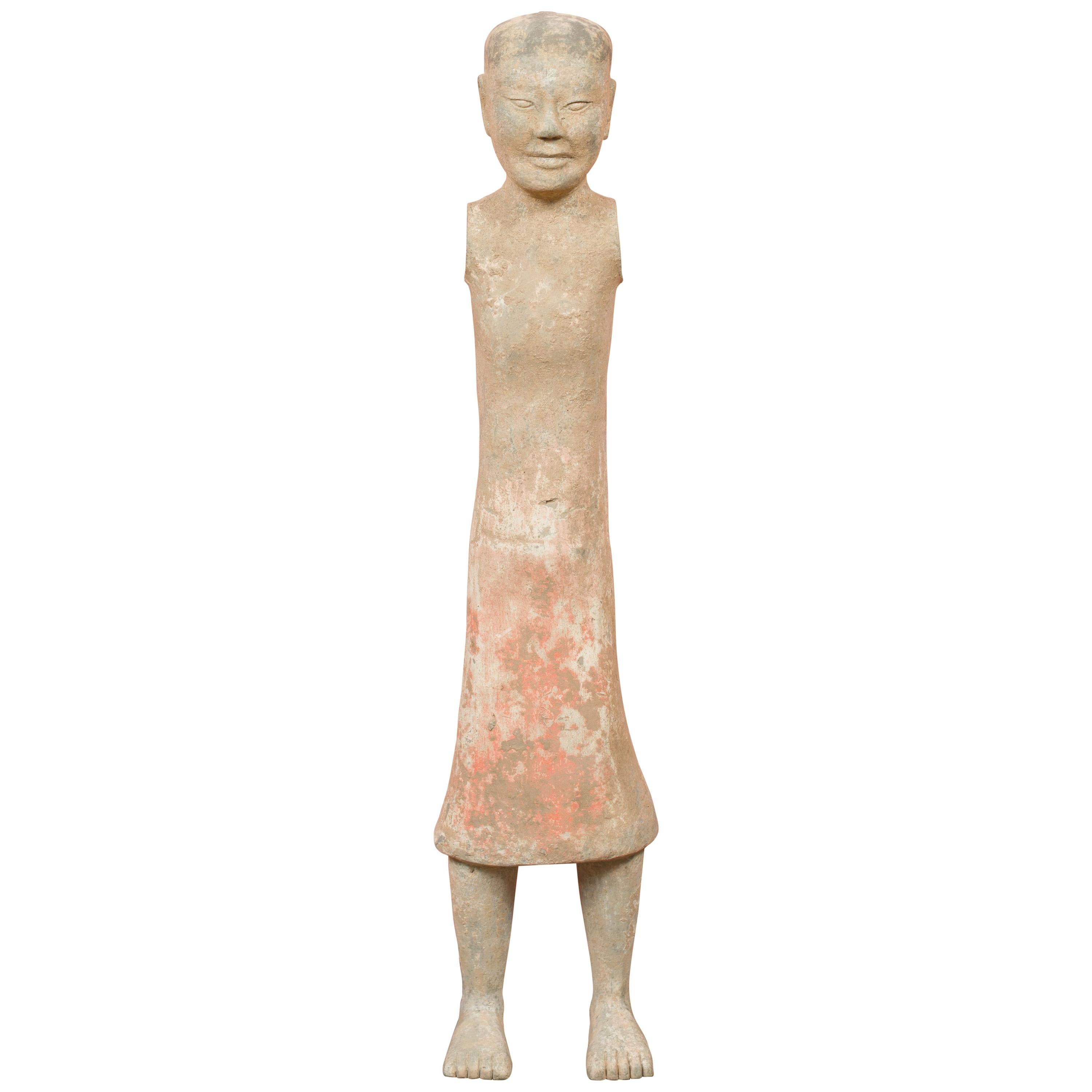 Western Han Dynasty 206 BC-24 AD Chinese Figurine with Original Polychromy