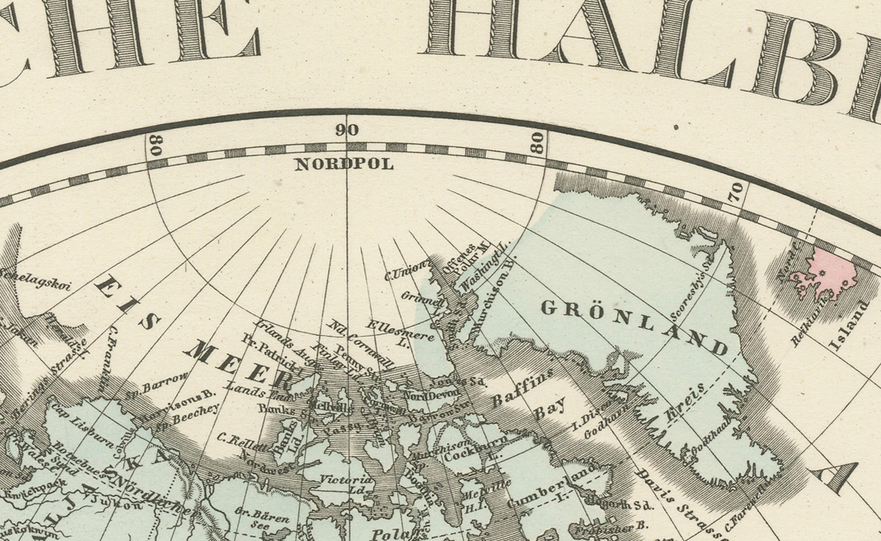 Fine XIX secolo Emisfero occidentale - Edizione del 1876 di Adolf Stieler, Editore Justus Perthes in vendita